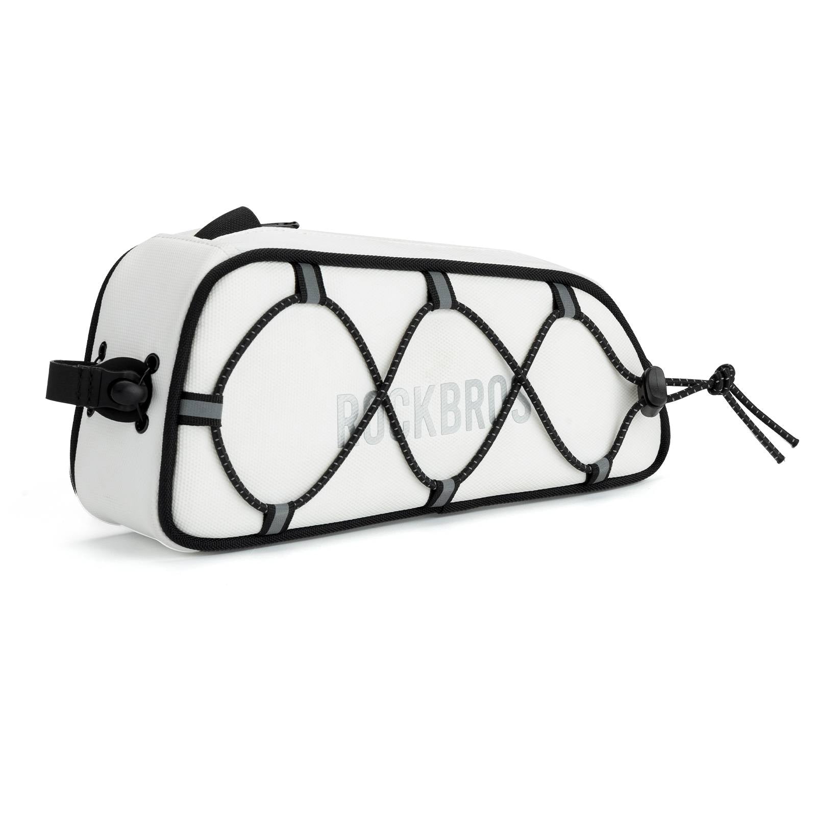 ROCKBROS Bicycle Top Tube Bag Frame Bag 0.7L Reflective Bicycle Bag #Color_White