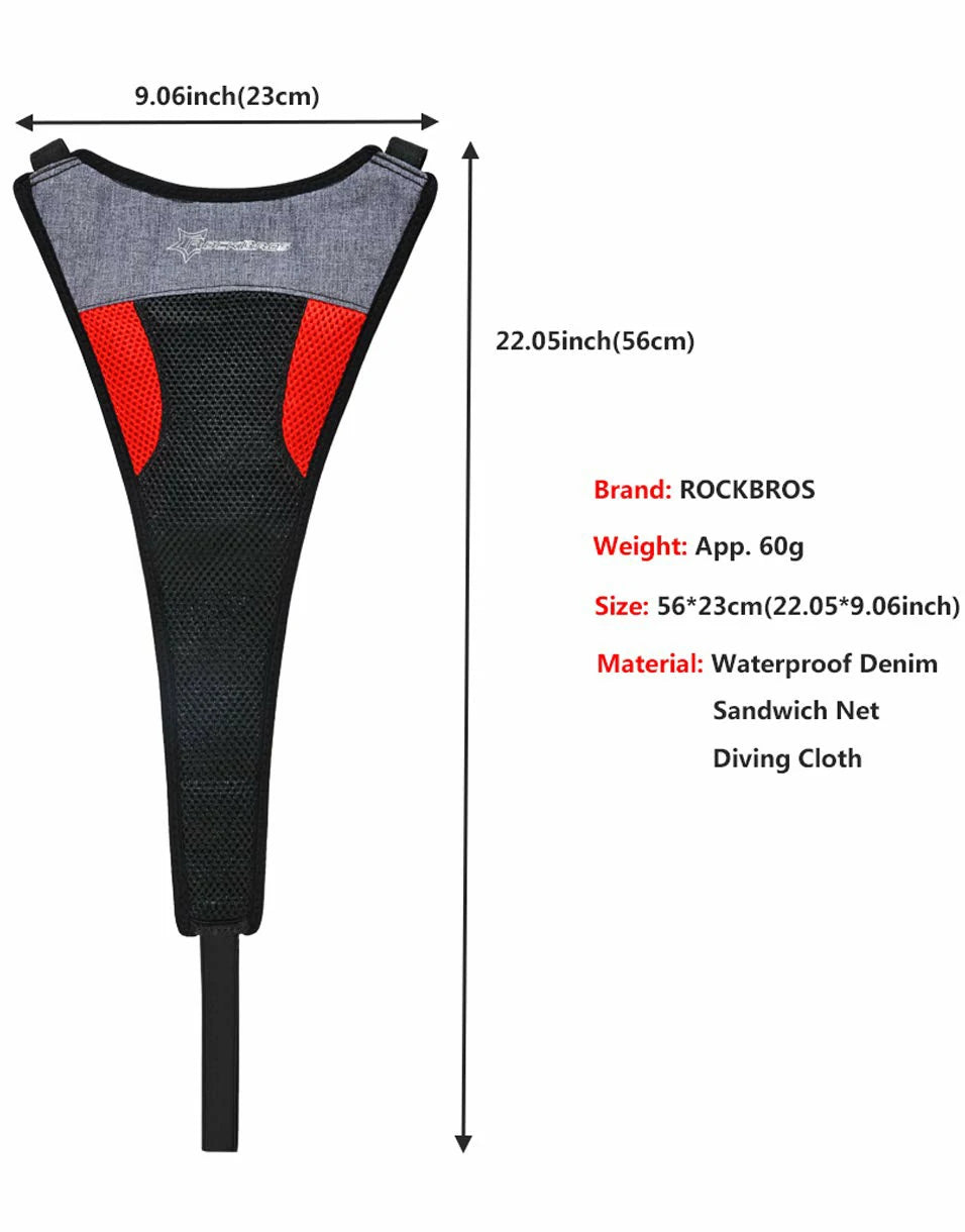 rockbros dual-layer sweat guard stretched between handlebar and seat-post on indoor road bike #Style_Type A
