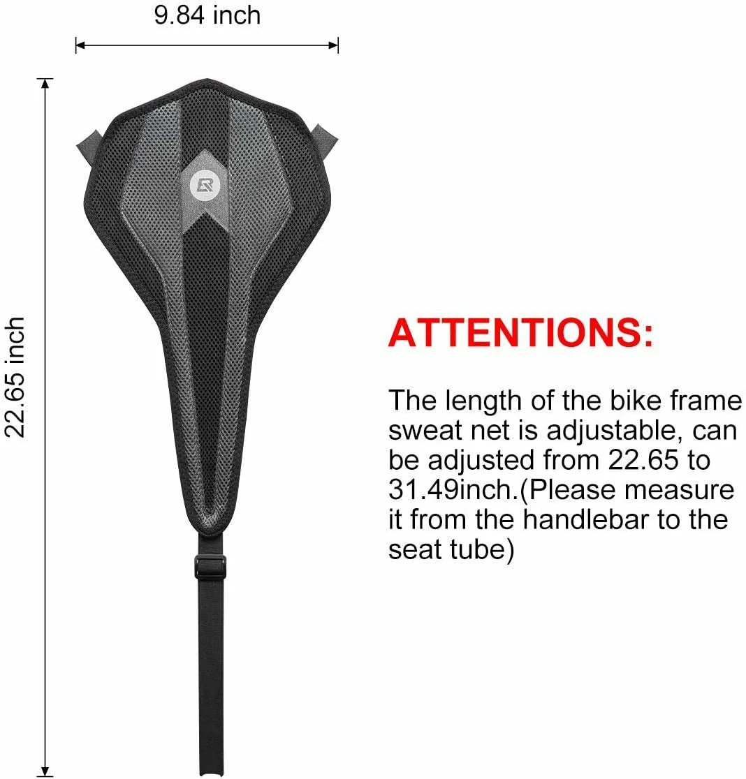 rockbros dual-layer sweat guard stretched between handlebar and seat-post on indoor #Style_Classic