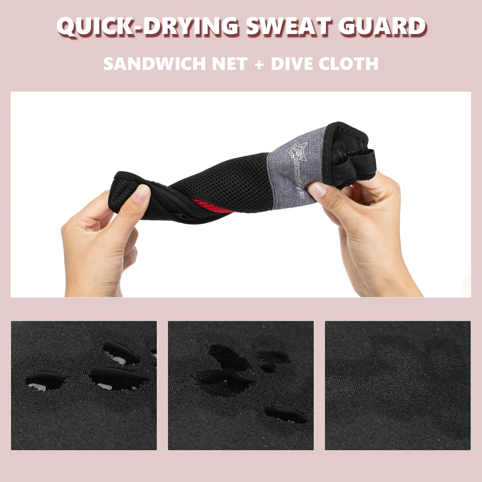 rockbros dual-layer sweat guard stretched between handlebar and seat-post on indoor road bike #Style_Type C (Wider)