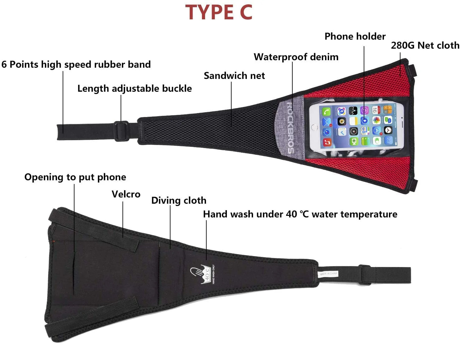 rockbros dual-layer sweat guard stretched between handlebar and seat-post on indoor road bike #Style_Type C (Wider)