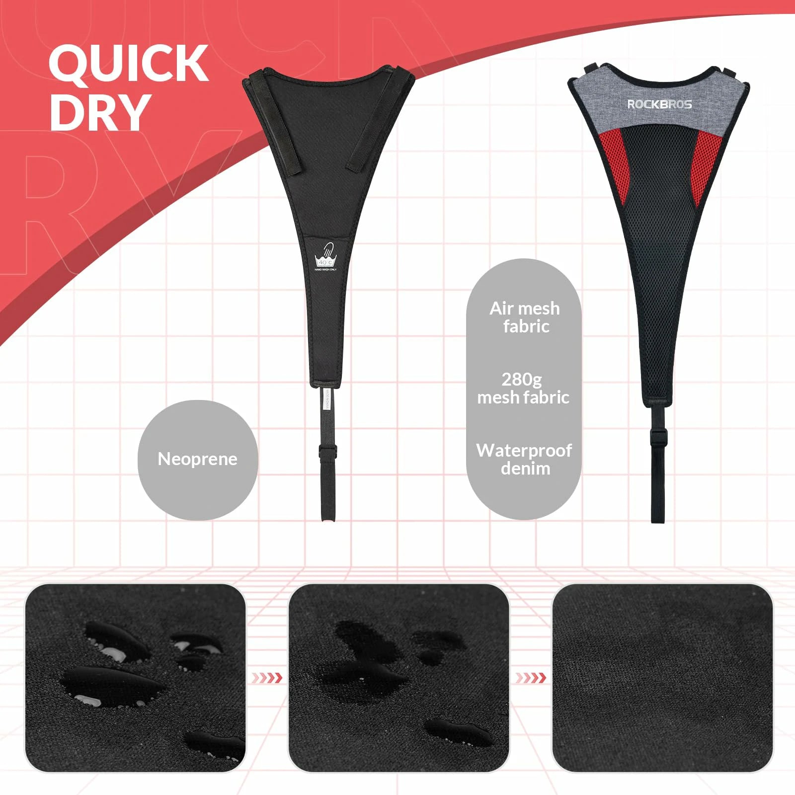 rockbros dual-layer sweat guard stretched between handlebar and seat-post on indoor road bike #Style_Type B