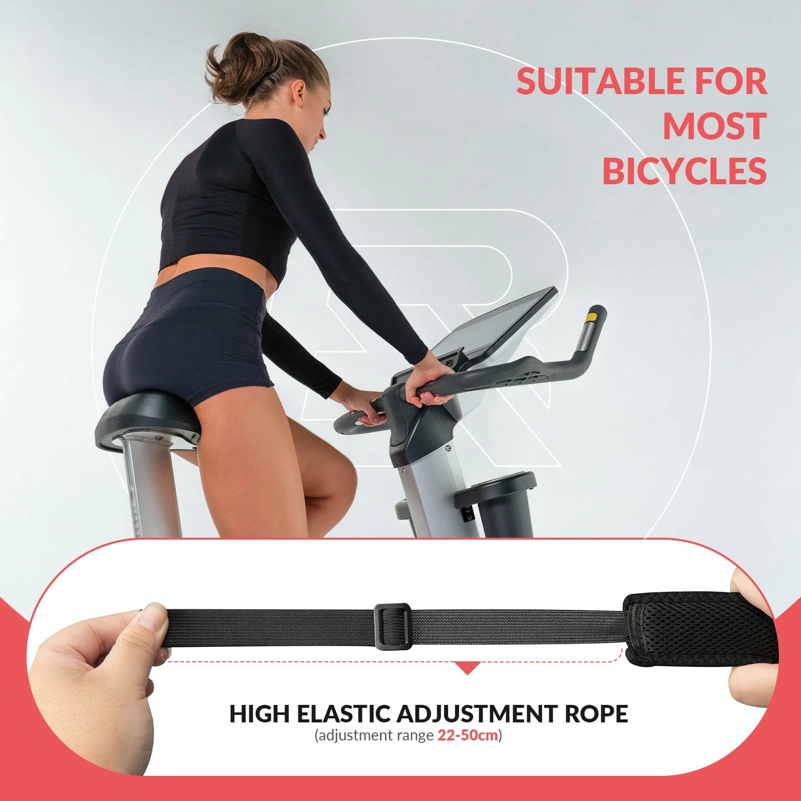 rockbros dual-layer sweat guard stretched between handlebar and seat-post on indoor road bike #Style_Type B
