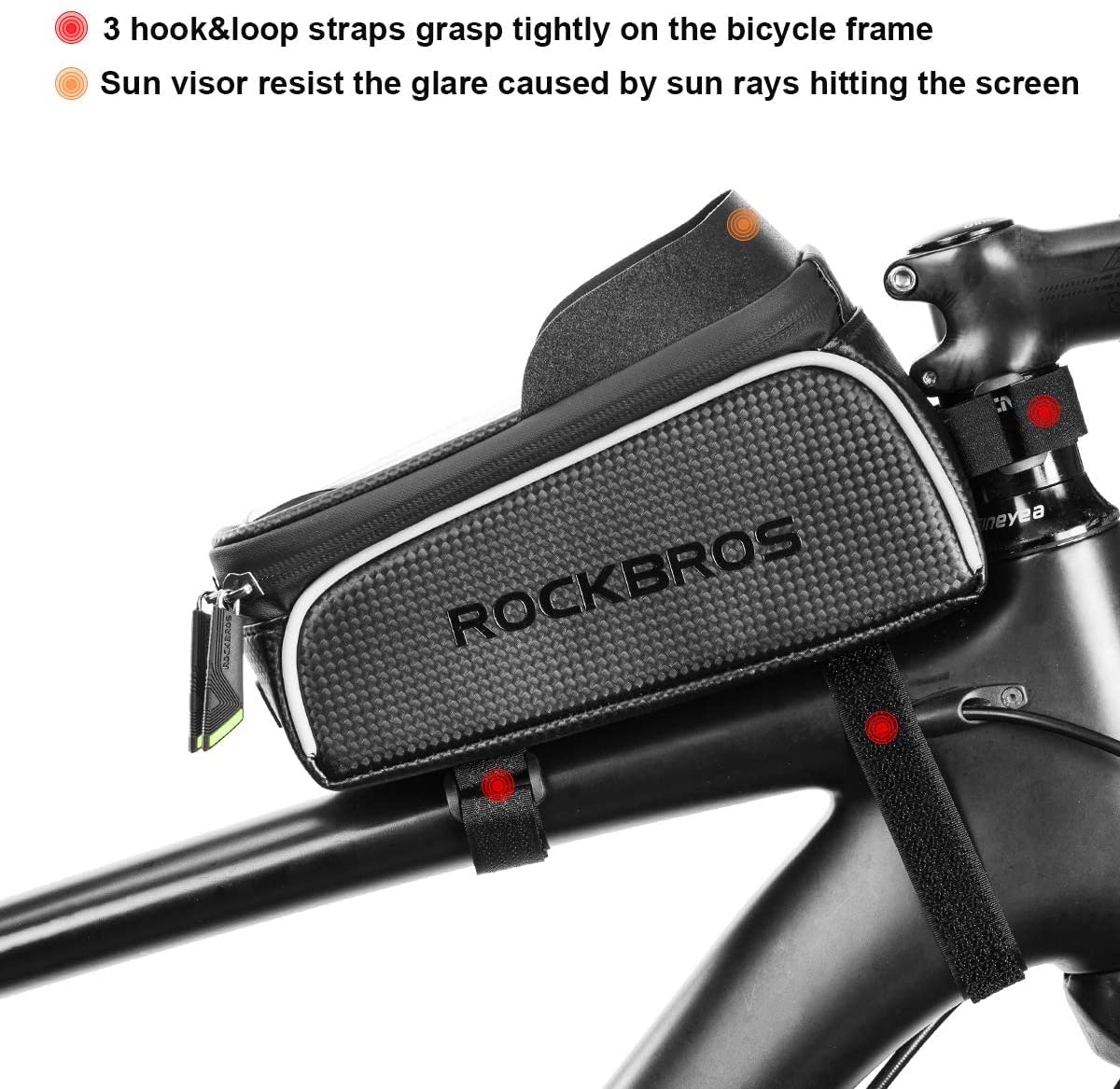 ROCKBROS Bike Frame Bag Waterproof Top Tube Bag Phone Touch Screen