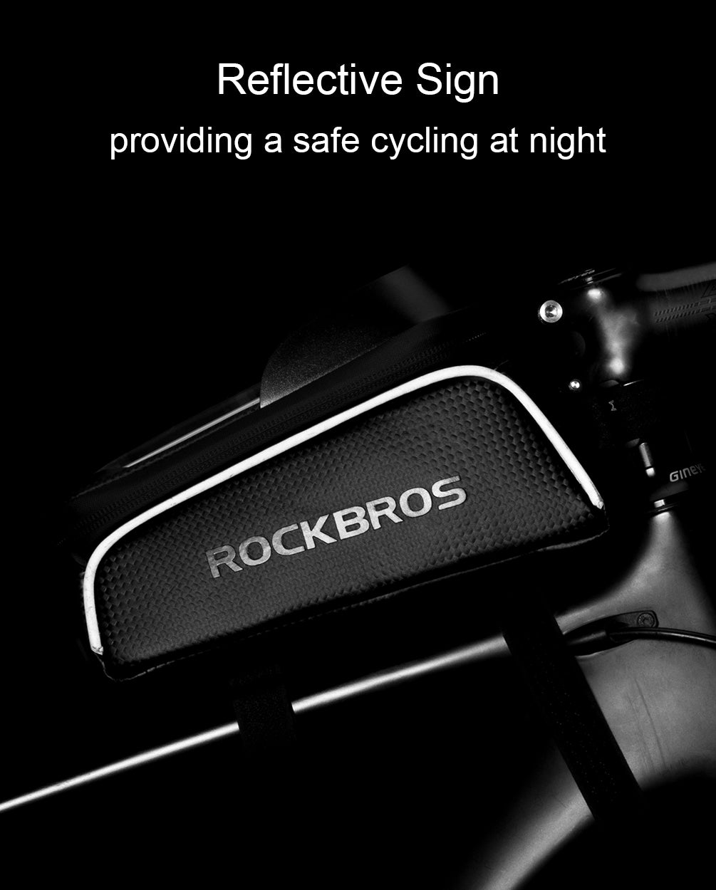 ROCKBROS Bike Frame Bag with Phone Holder Waterproof Touch Screen Pouch