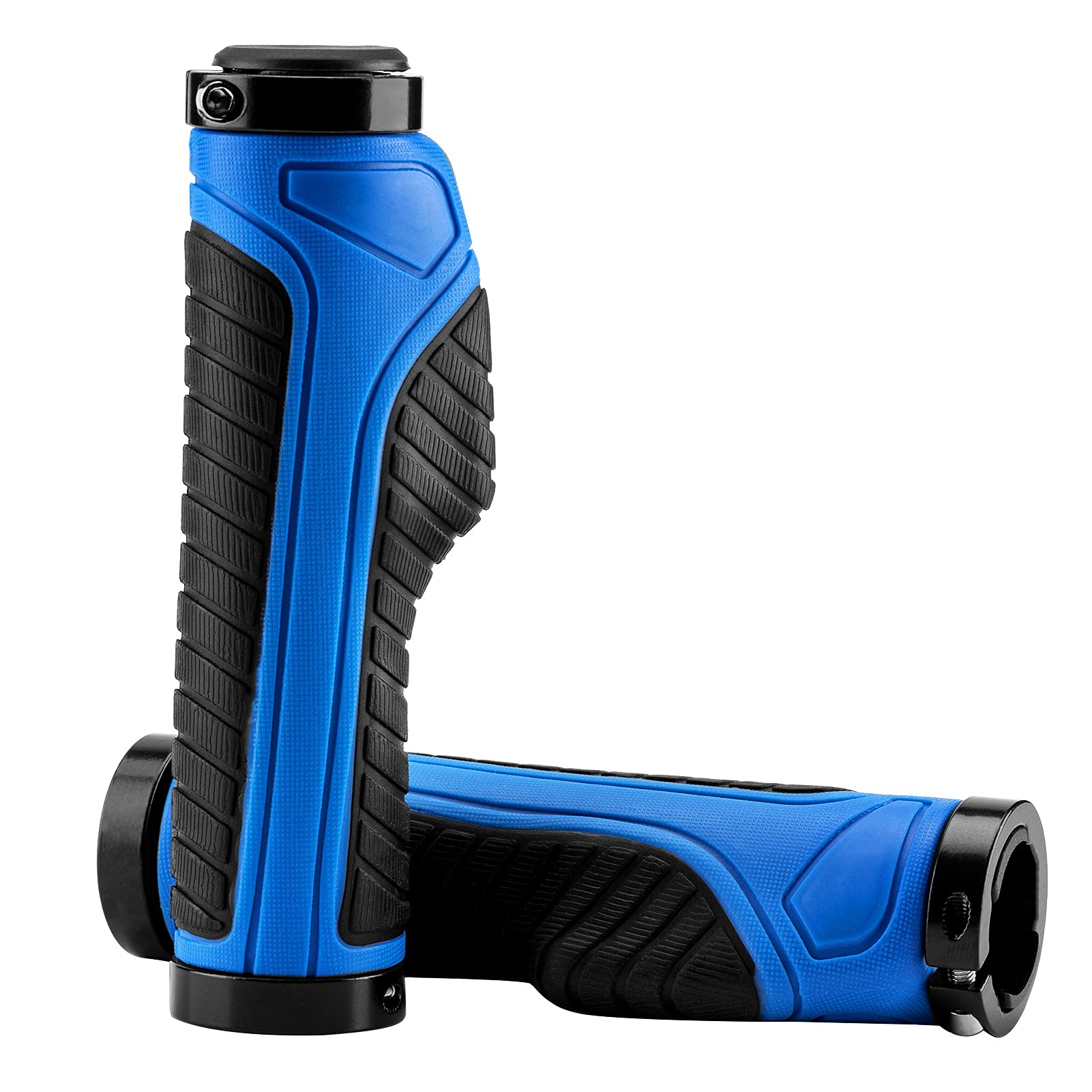 ROCKBROS Bike Grips Mountain Bike Handlebar Double Lock Rubber #Color_Blue