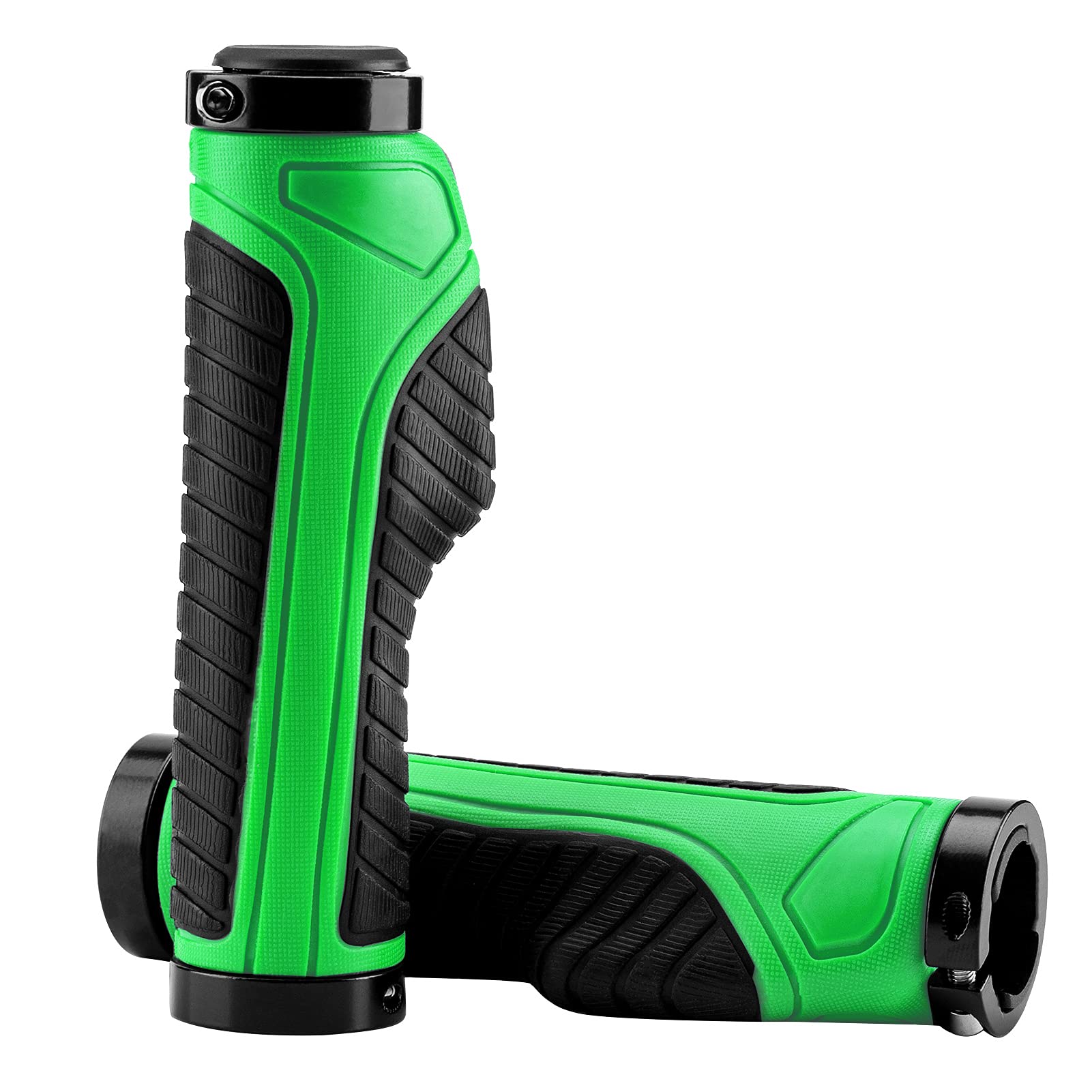 ROCKBROS Bike Grips Mountain Bike Handlebar Double Lock Rubber #Color_Green