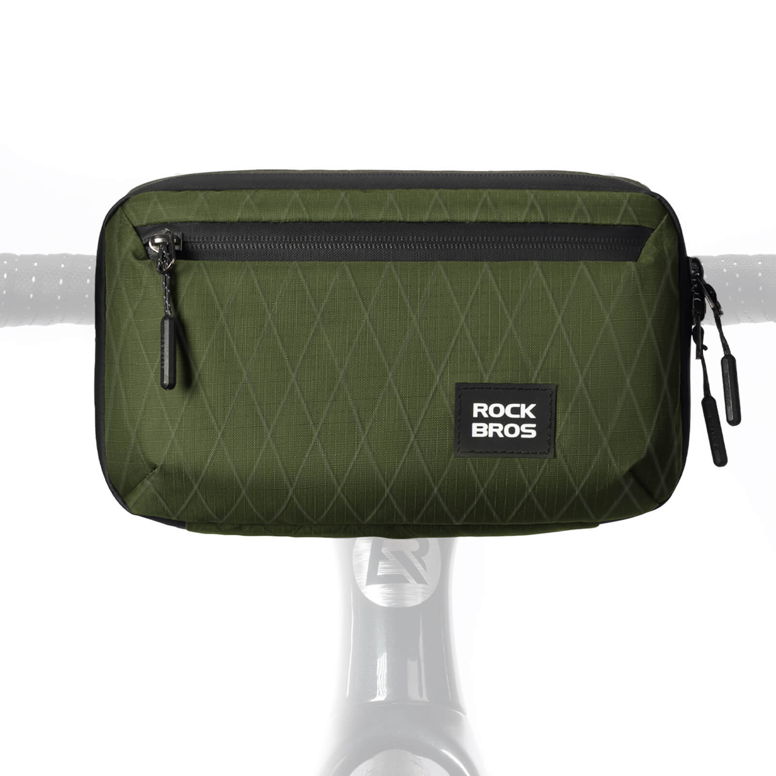 ROCKBROS bike handlebar bag, versatile crossbody bag, 2.1L capacity, durable and practical for cycling. #Color_Army Green