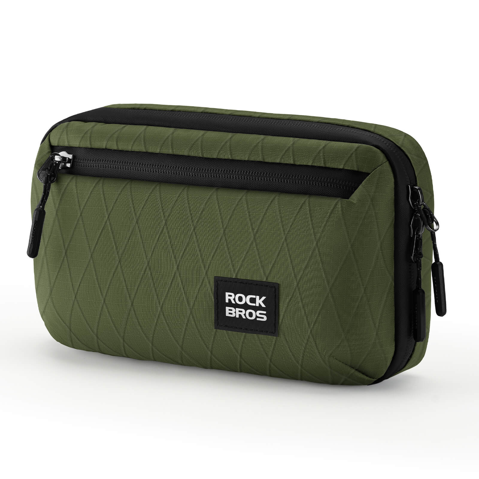 ROCKBROS bike handlebar bag, versatile crossbody bag, 2.1L capacity, durable and practical for cycling. #Color_Army Green