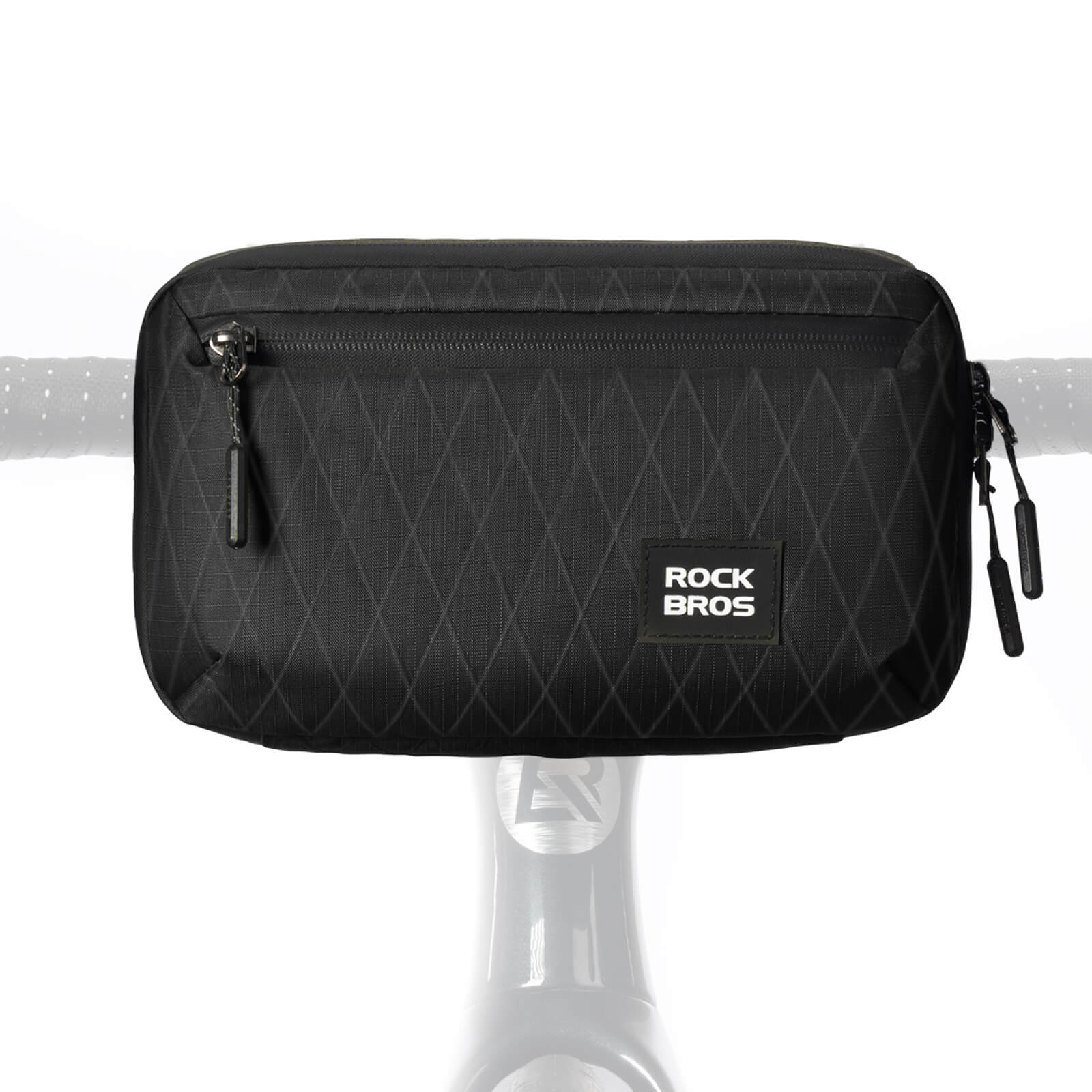 ROCKBROS bike handlebar bag, versatile crossbody bag, 2.1L capacity, durable and practical for cycling. #Color_Black