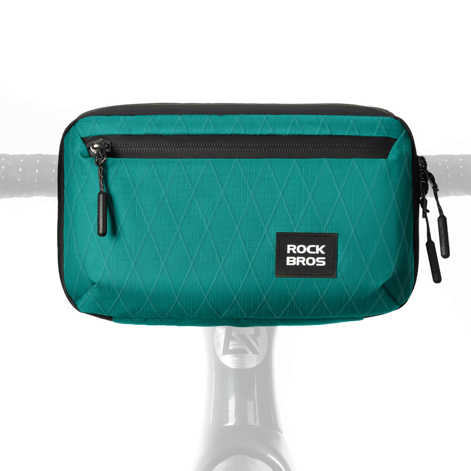 ROCKBROS bike handlebar bag, versatile crossbody bag, 2.1L capacity, durable and practical for cycling. #Color_Turquoise