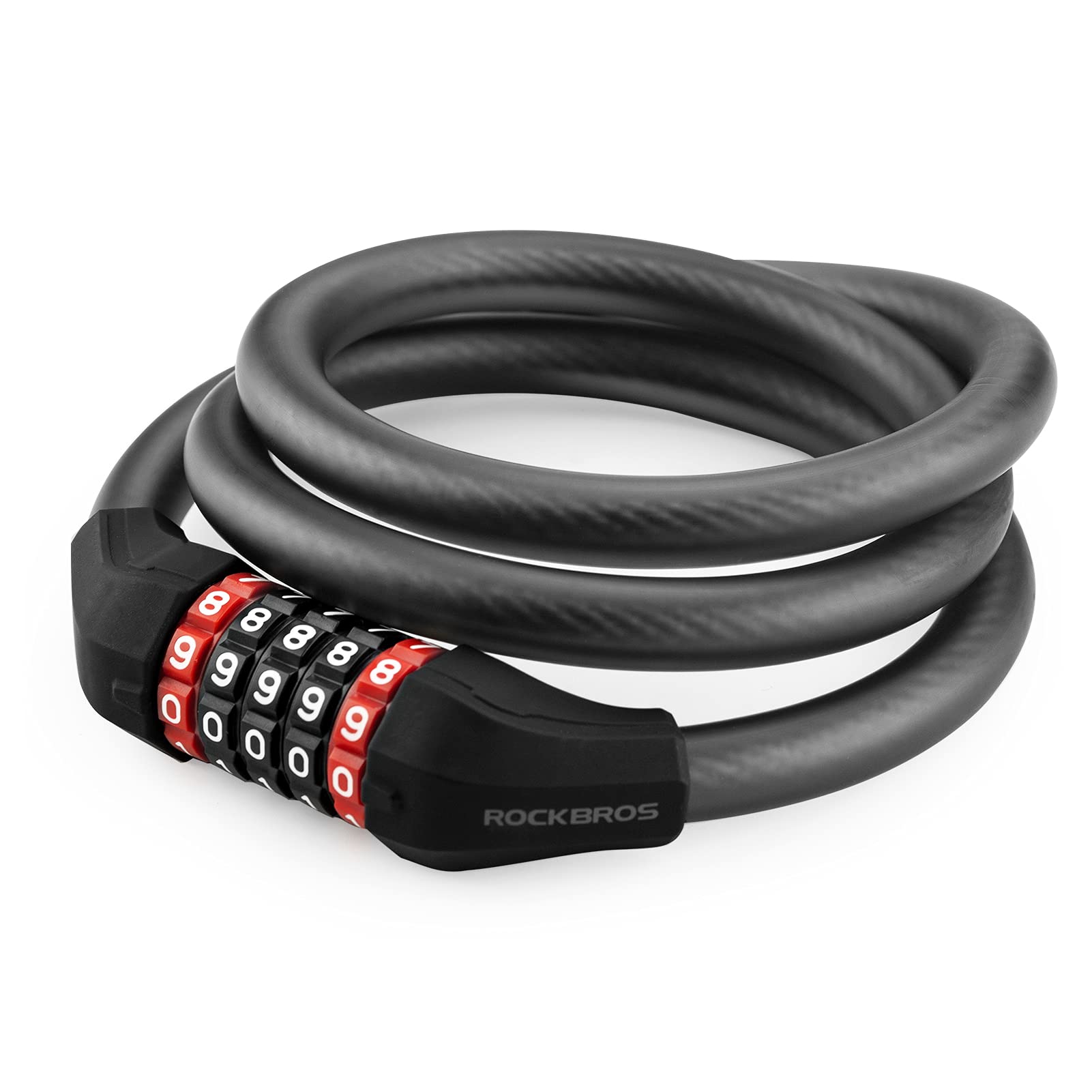 ROCKBROS Bike Lock High Security Combination Cable Lock with 5-Digits Codes #Style_120cm