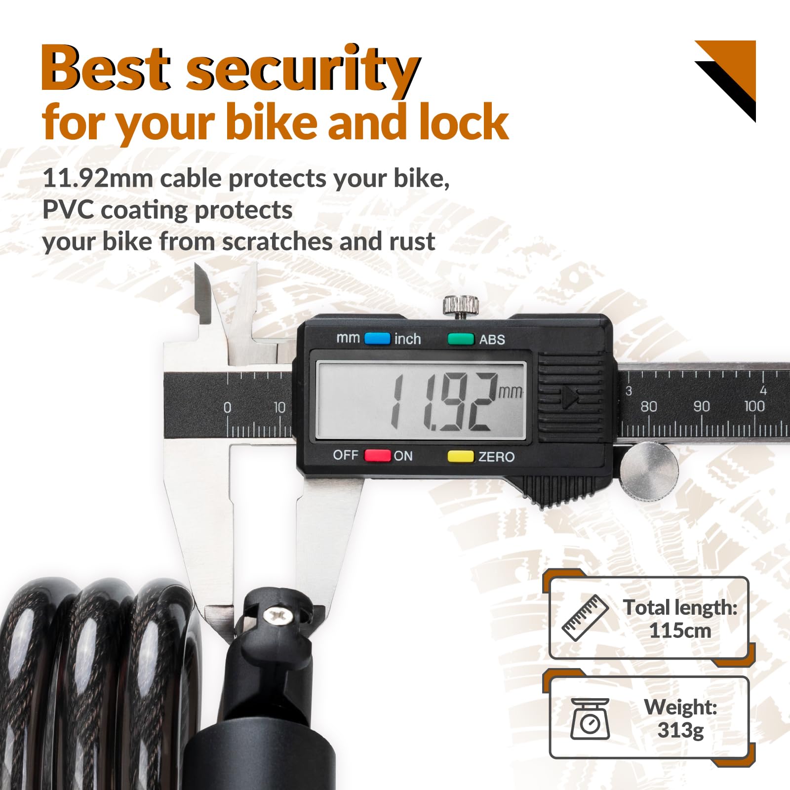 ROCKBROS Bike Locks High Security Lock for Bicycle Heavy Duty Cycling Locks #Color_White