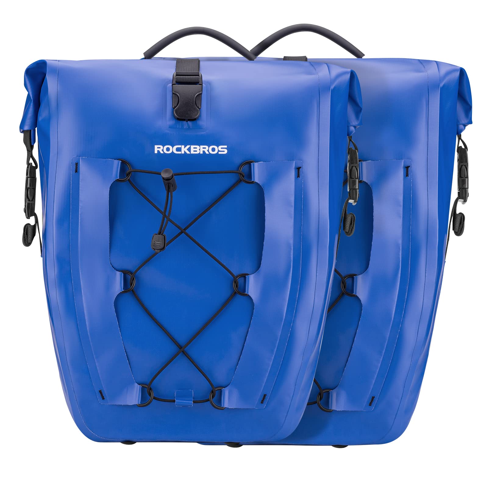 ROCKBROS Bike Pannier Bag 25L 32L 100% Waterproof Rear Rack Bike #Style_Blue-2pcs