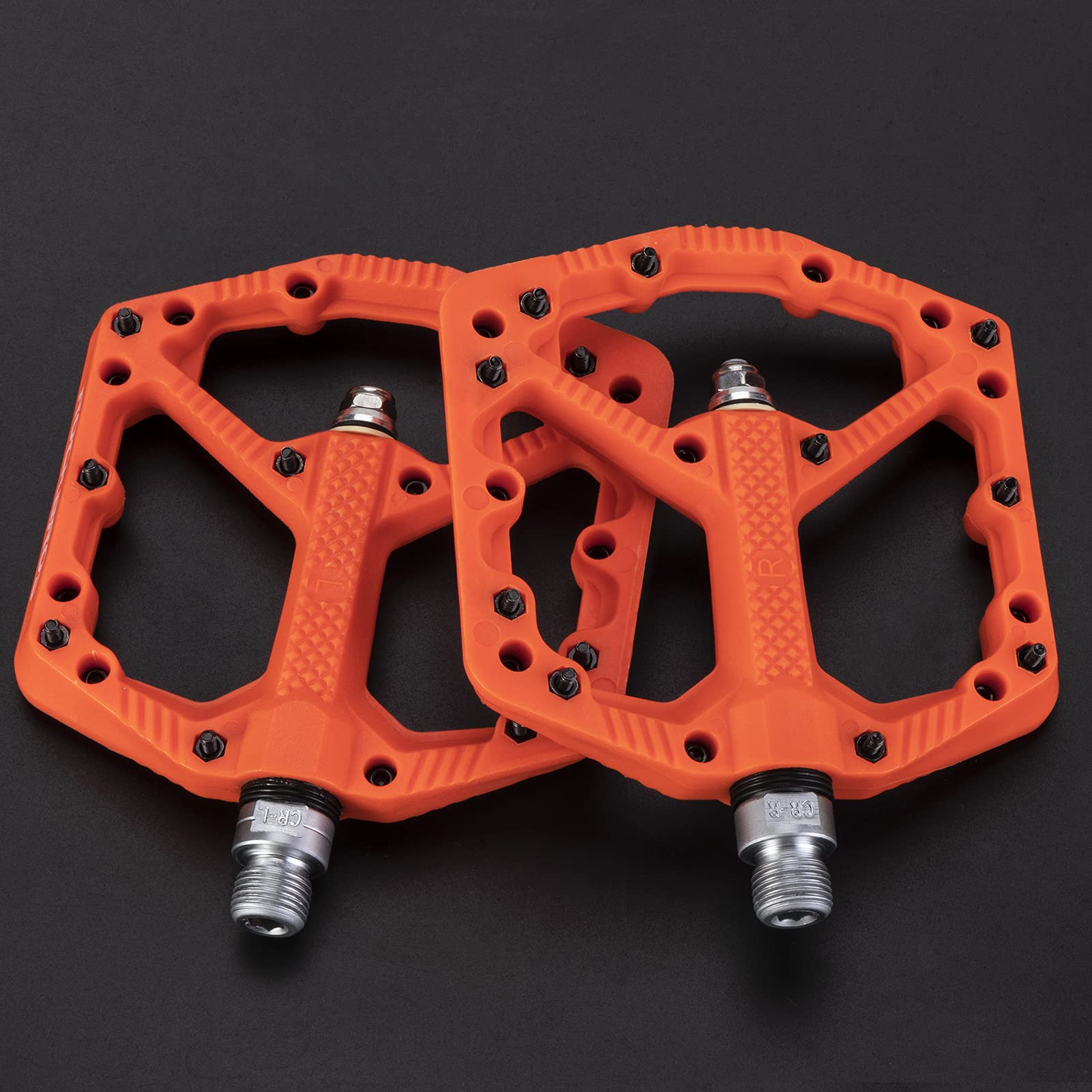 ROCKBROS Bike Pedals Nylon MTB Pedals Non-Slip Wear-Resistant (Pair) #Color_Orange