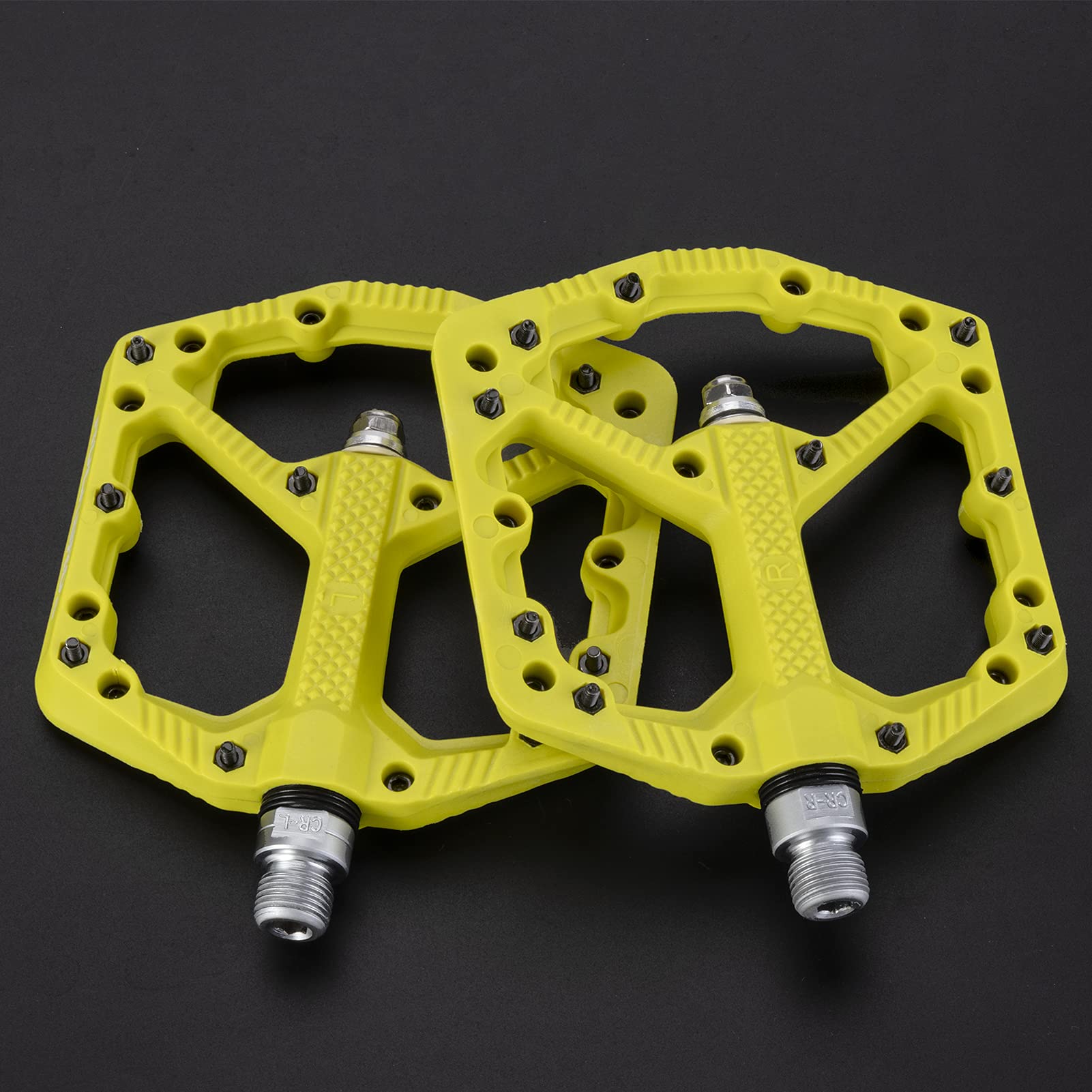 ROCKBROS Bike Pedals Nylon MTB Pedals Non-Slip Wear-Resistant (Pair) #Color_Yellow