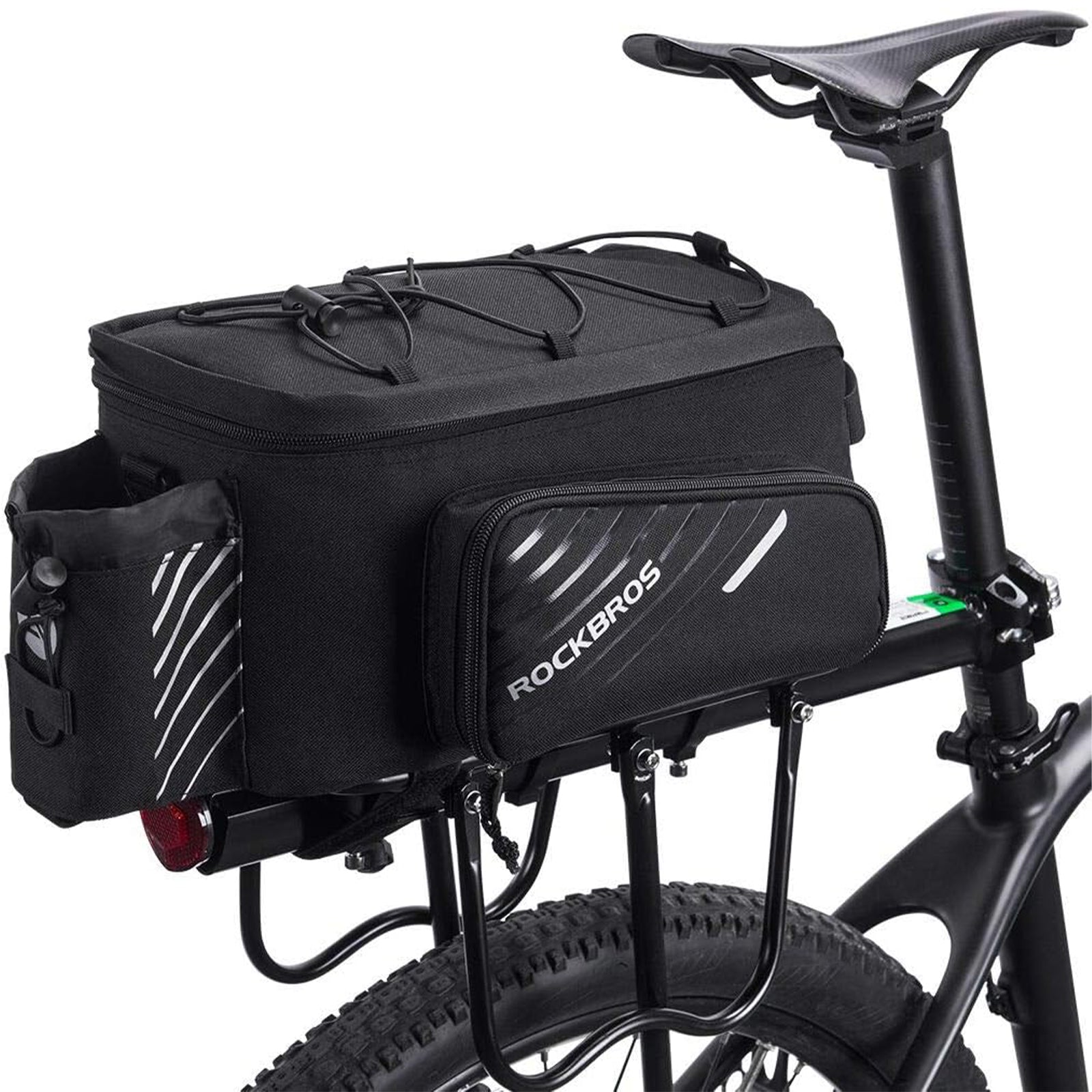 ROCKBROS Bike Rear Rack Bag Large Capacity Trunk Bag with Rain Cover 9-12L