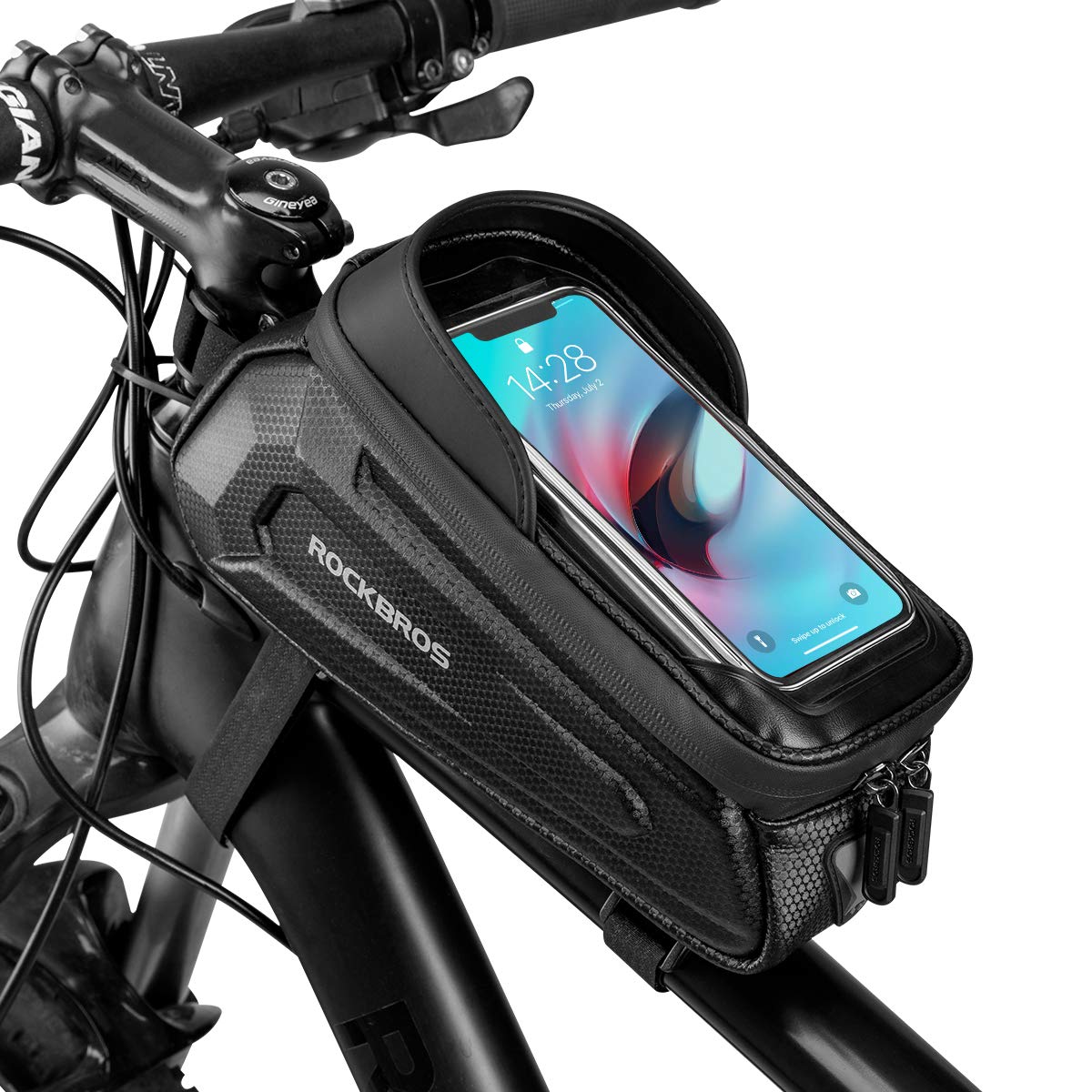 ROCKBROS Bike Top Tube Bag with Mobile Phone Holder Waterproof