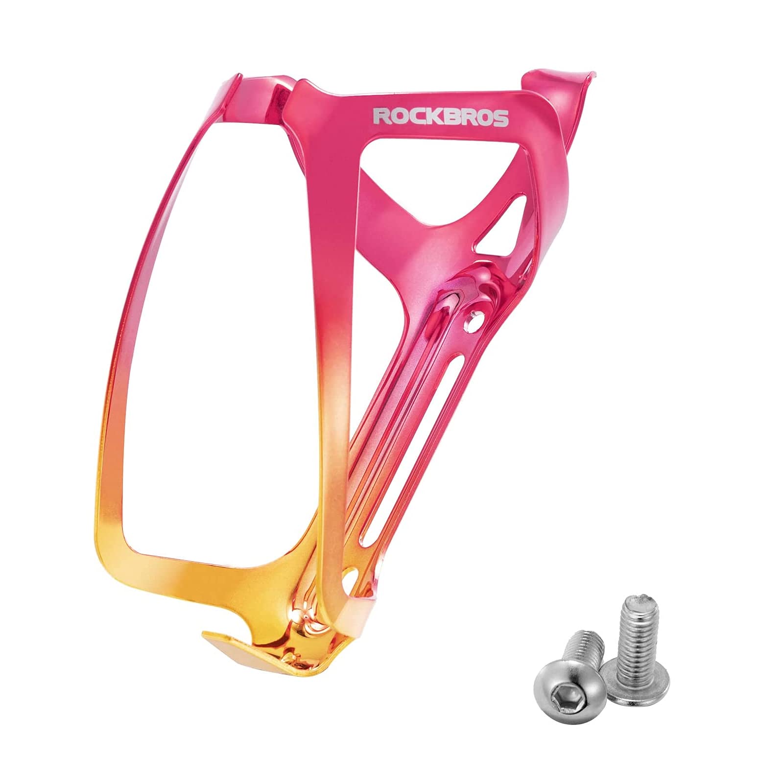 ROCKBROS Bike Water Bottle Cage Lightweight Aluminum Alloy Bottle Holder #Color_Red Gold