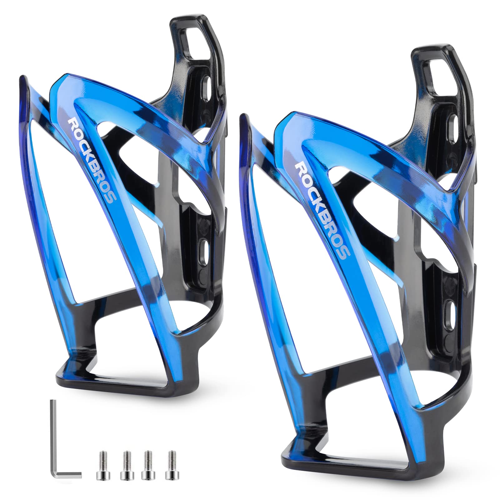 ROCKBROS Bottle Cage Bicycle Cup Holder 35g Lightweight 5 Colors(2 pcs included) #Color_Black Blue