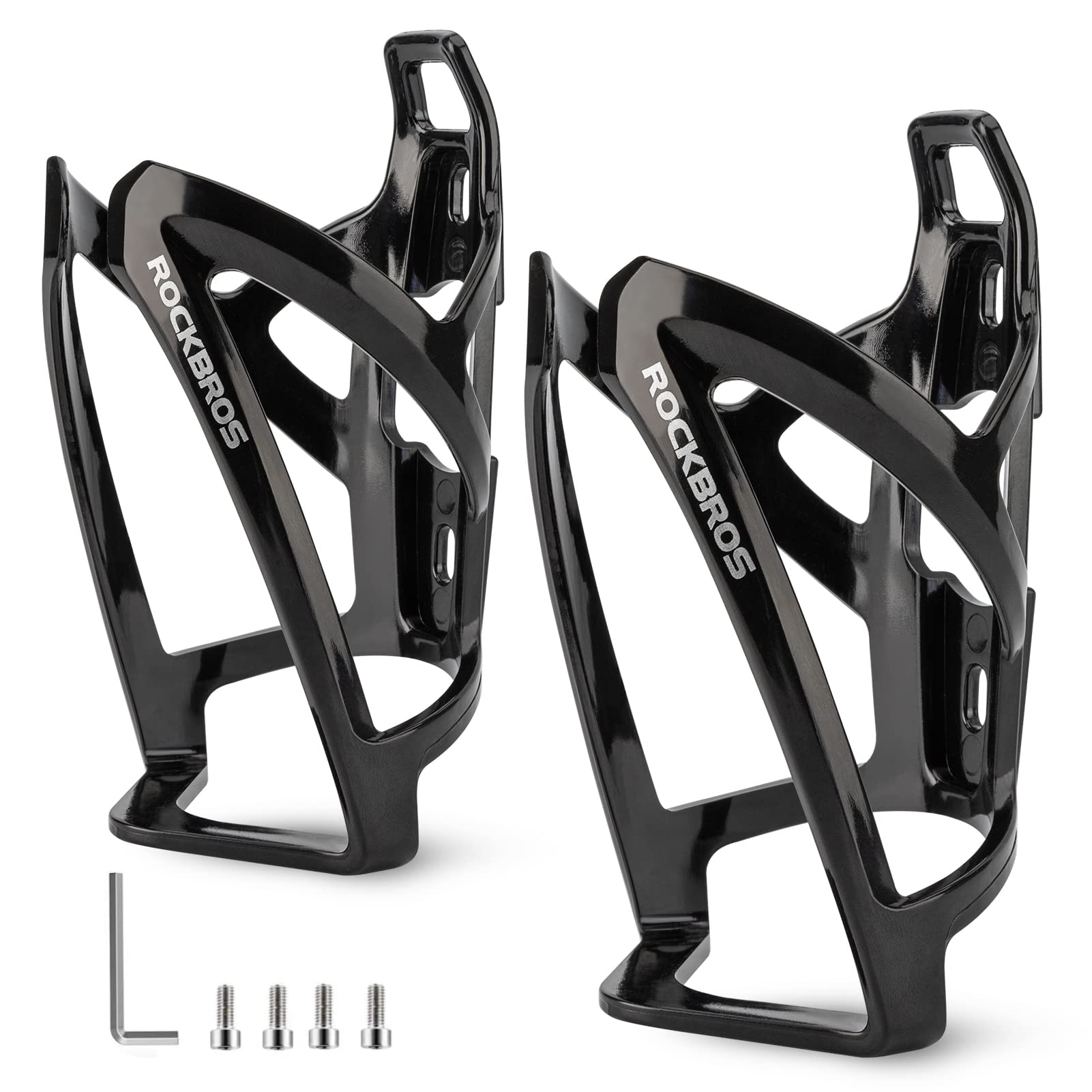 ROCKBROS Bottle Cage Bicycle Cup Holder 35g Lightweight 5 Colors(2 pcs included) #Color_Black