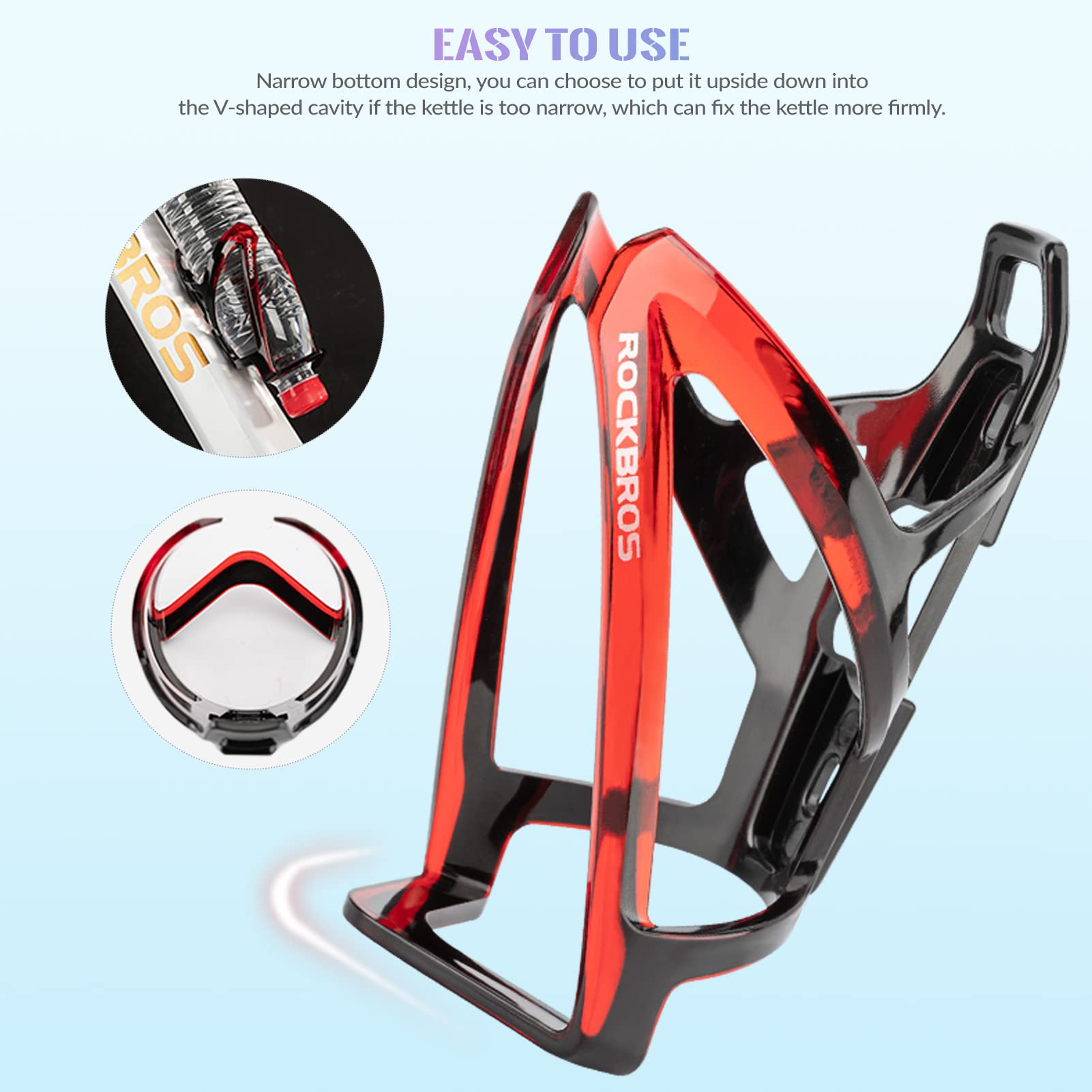 ROCKBROS Bottle Cage Bicycle Cup Holder 35g Lightweight 5 Colors(2 pcs included)