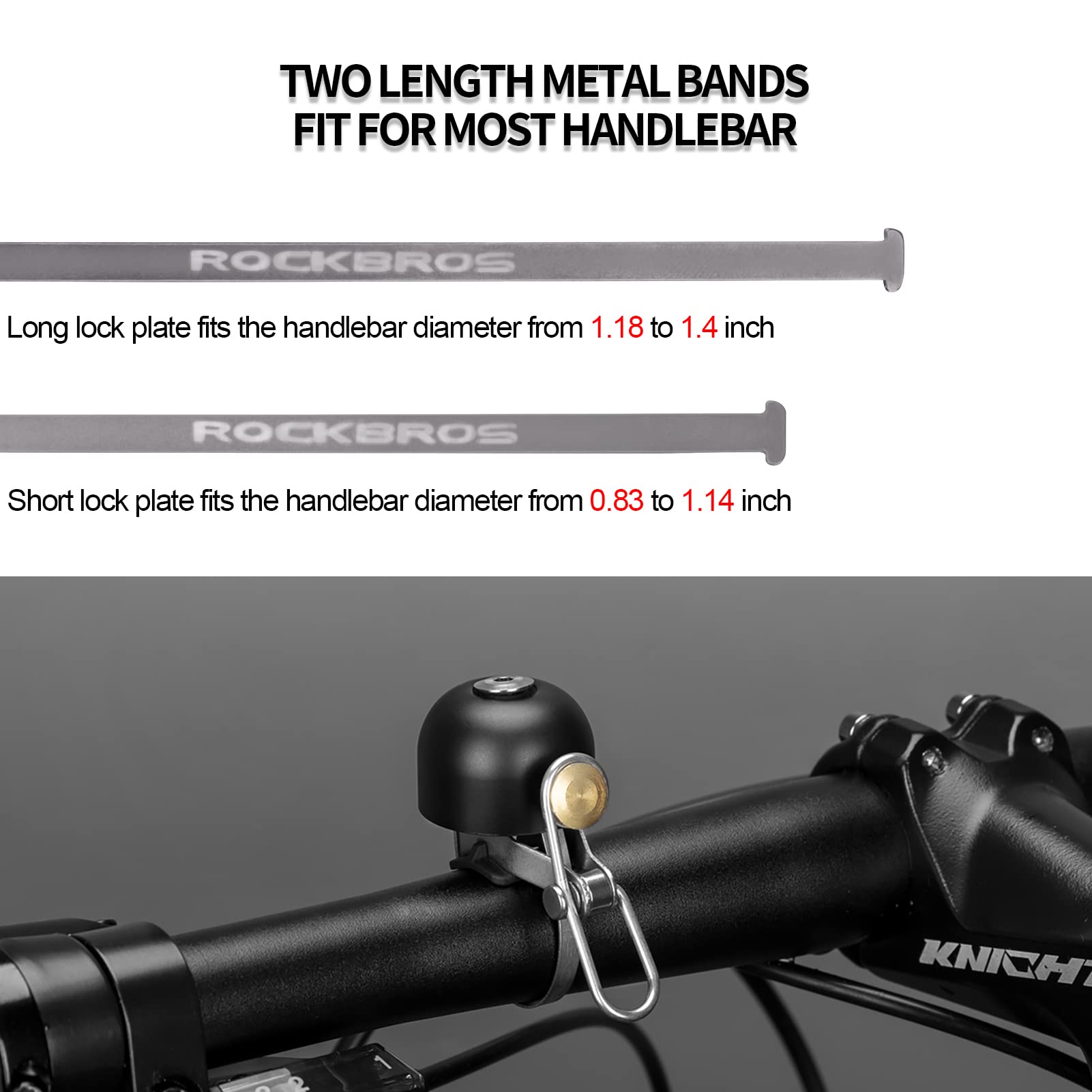 ROCKBROS Cycling Belll Ring Loud Handlebar Alarm Bicycle Bell #Color_Black