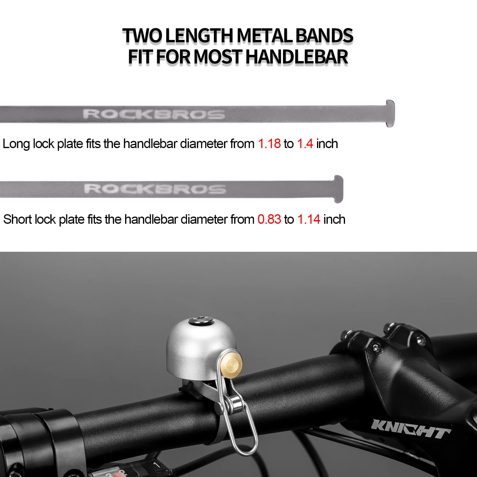 ROCKBROS Cycling Belll Ring Loud Handlebar Alarm Bicycle Bell #Color_Silver