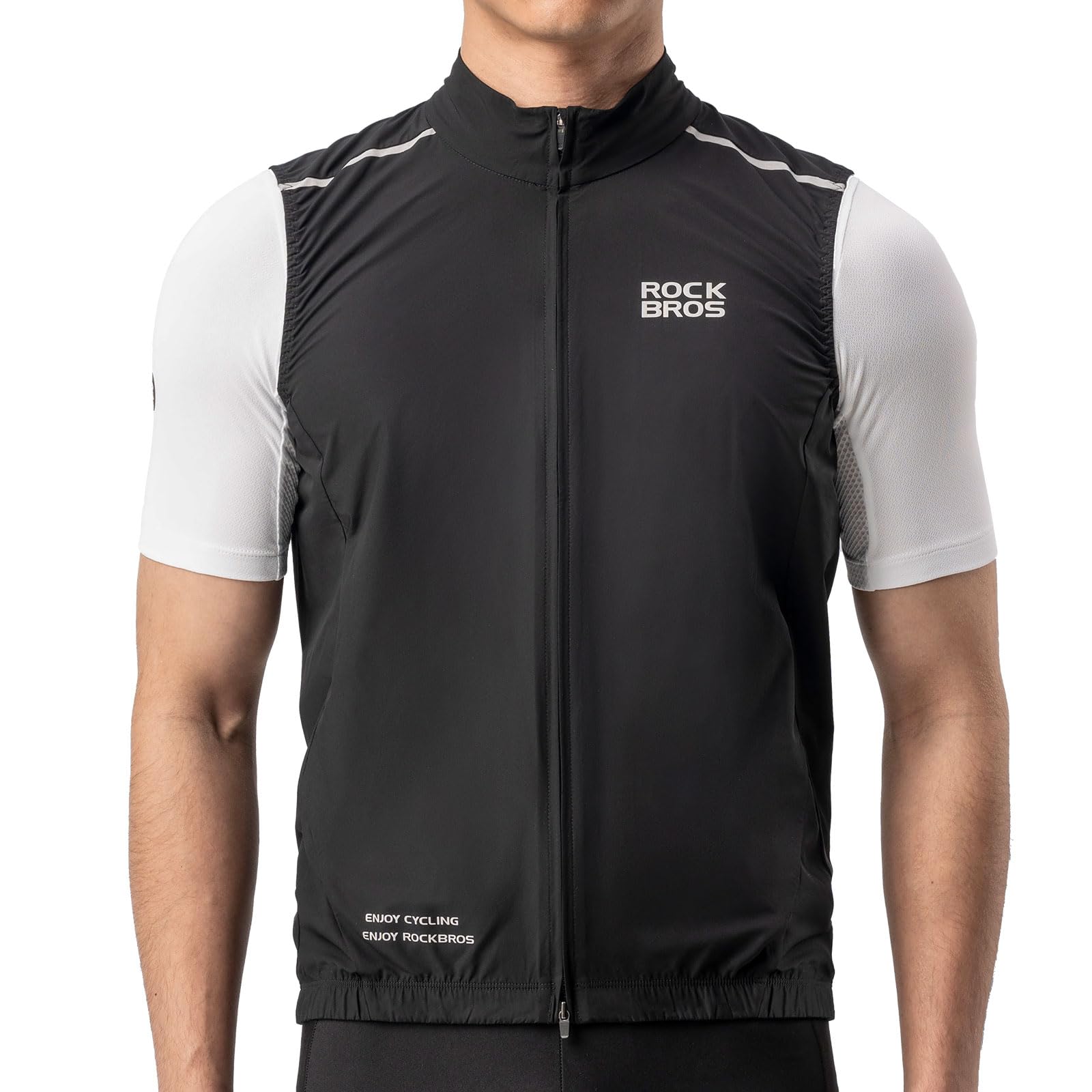 ROCKBROS Cycling Gilet Sleeveless Windbreaker Reflective Lightweight Vest