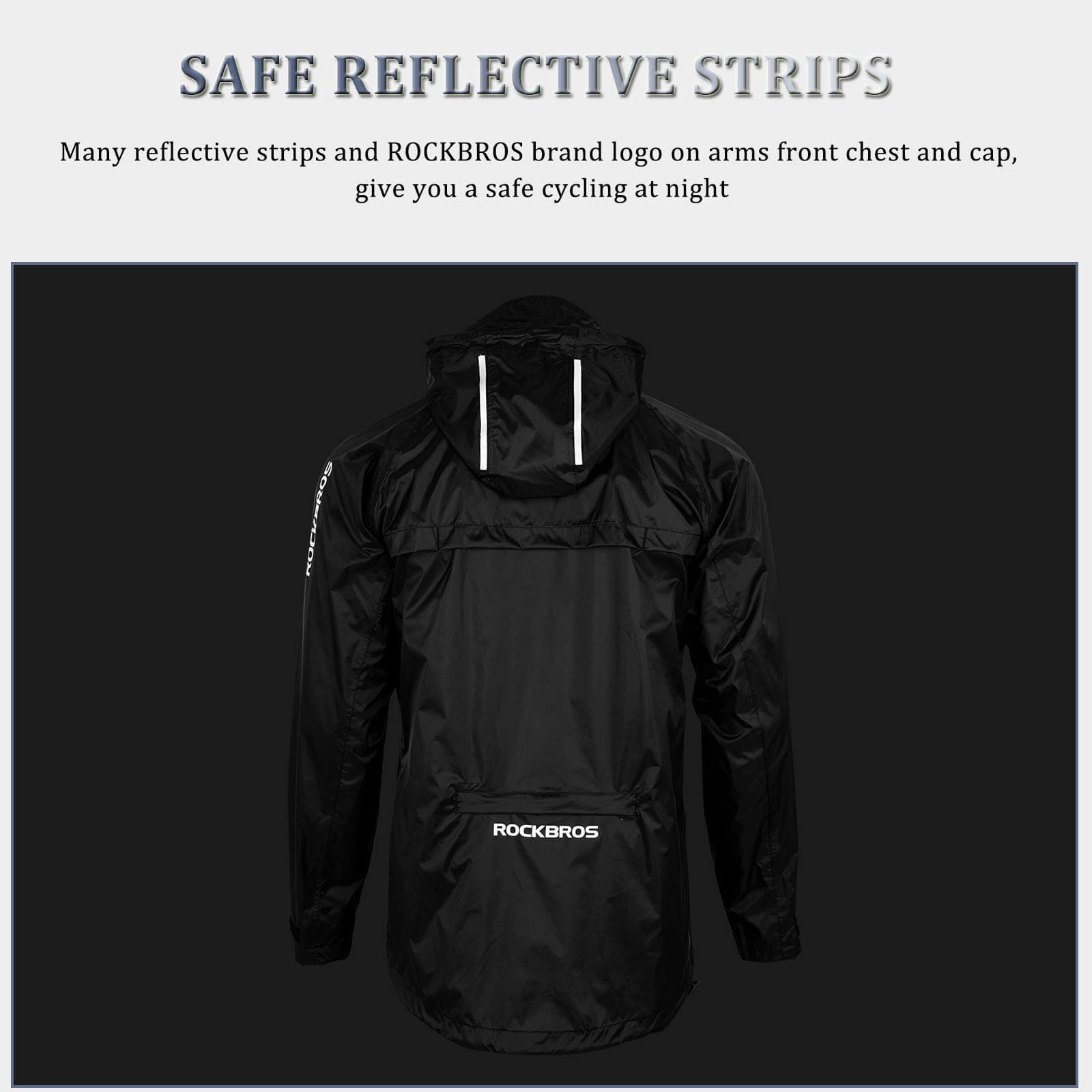 ROCKBROS waterproof cycling jacket, reflective rain jacket, unisex design, ideal for outdoor riding in wet weather