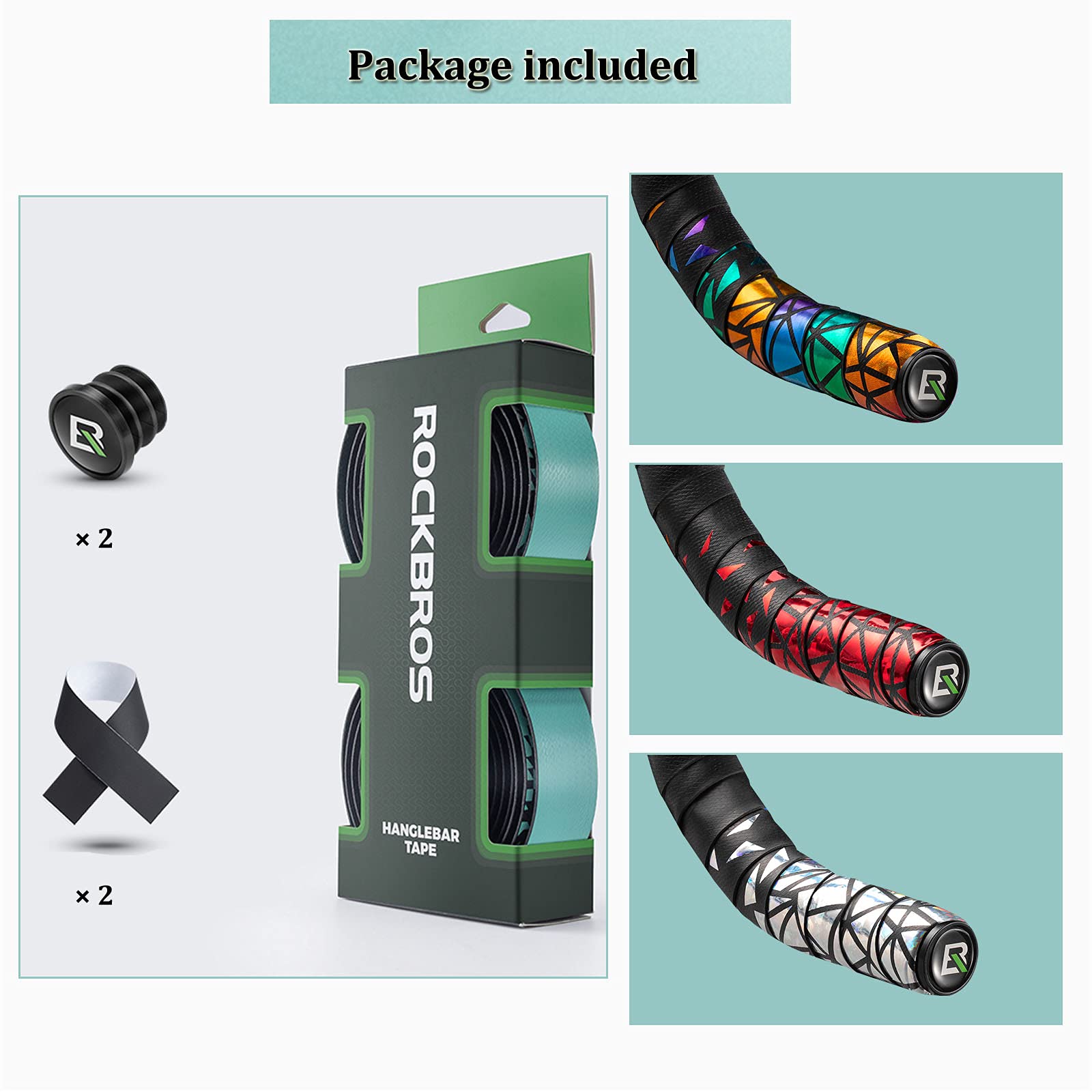 ROCKBROS EVA Bicycle Handlebar Tape for Road Bike & Urban Bikes #Color_Colorful