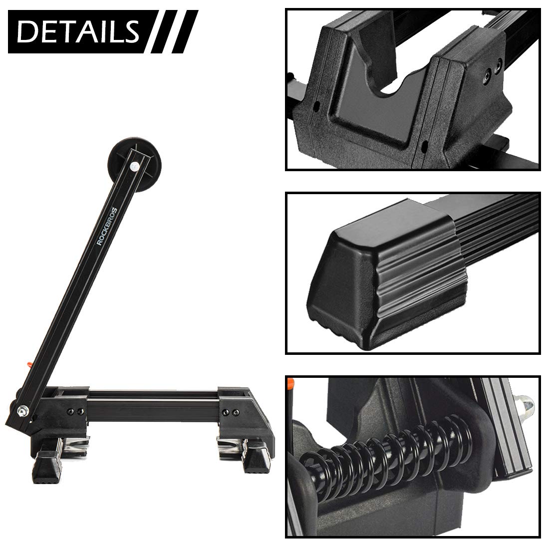 ROCKBROS foldable bike stand, portable aluminium bicycle storage holder, ideal for convenient bike parking