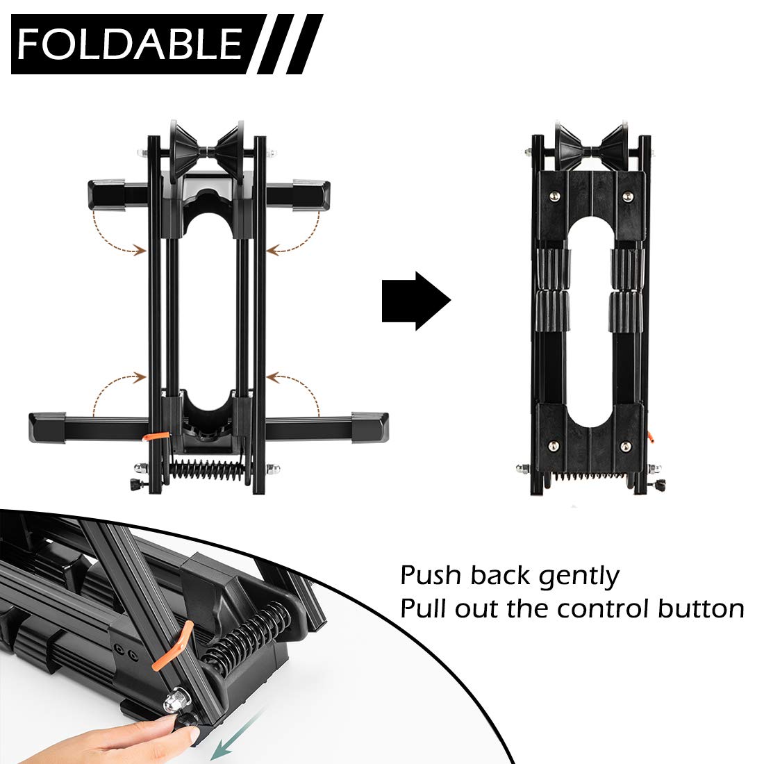 ROCKBROS foldable bike stand, portable aluminium bicycle storage holder, ideal for convenient bike parking