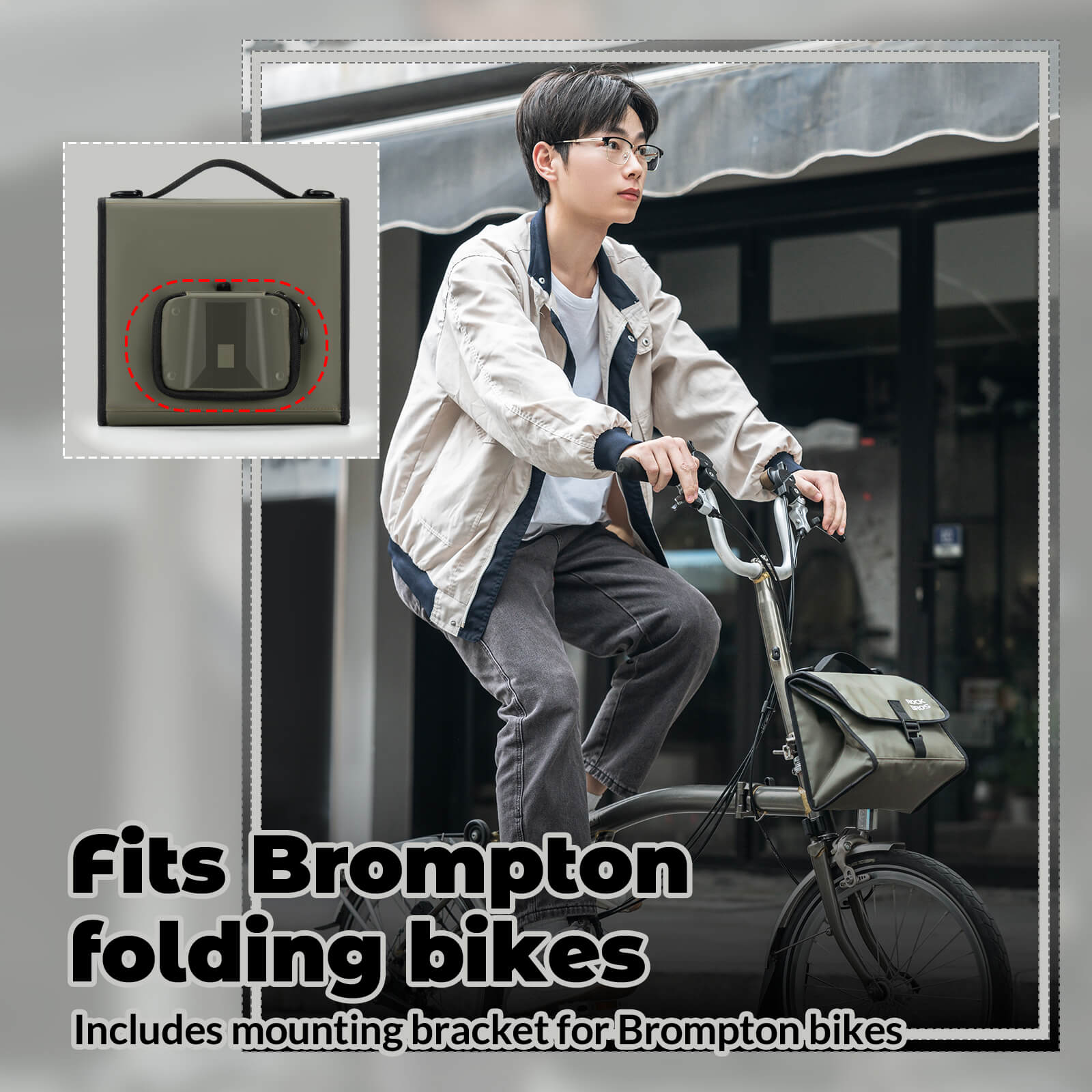 ROCKBROS Folding Bike Handlebar Bag Backpack 4-7L – Compact & Versatile Storage for Every Ride!​ #Color_Brown