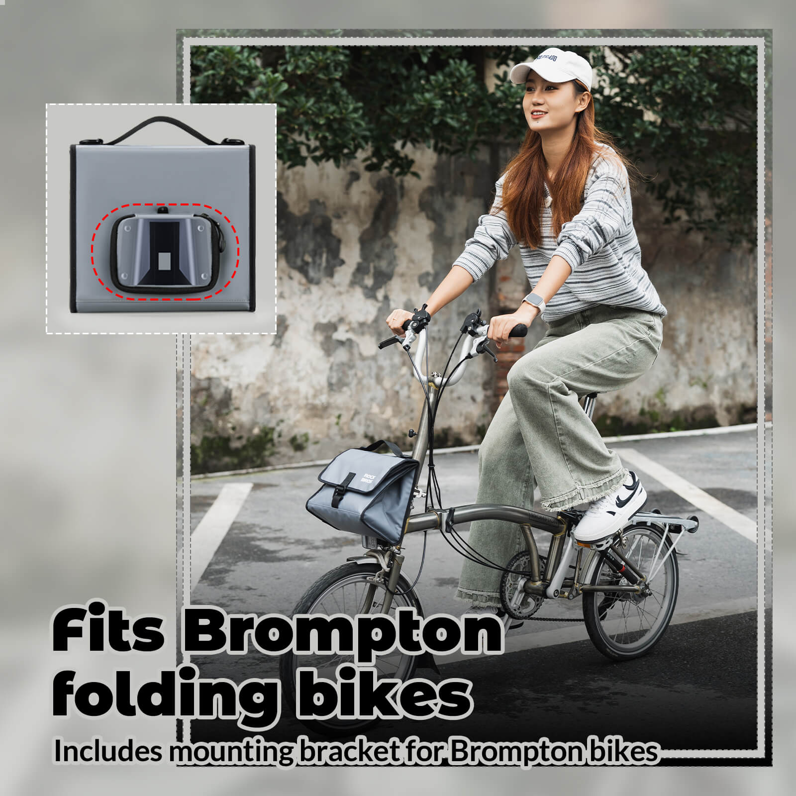 ROCKBROS Folding Bike Handlebar Bag Backpack 4-7L – Compact & Versatile Storage for Every Ride!​ #Color_Grey