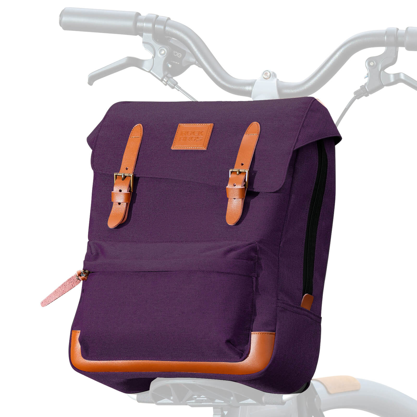 ROCKBROS Folding Bike Handlebar Bag Backpack 8.3L – Ultimate Compact Storage for Cyclists!​ #Color_Purple