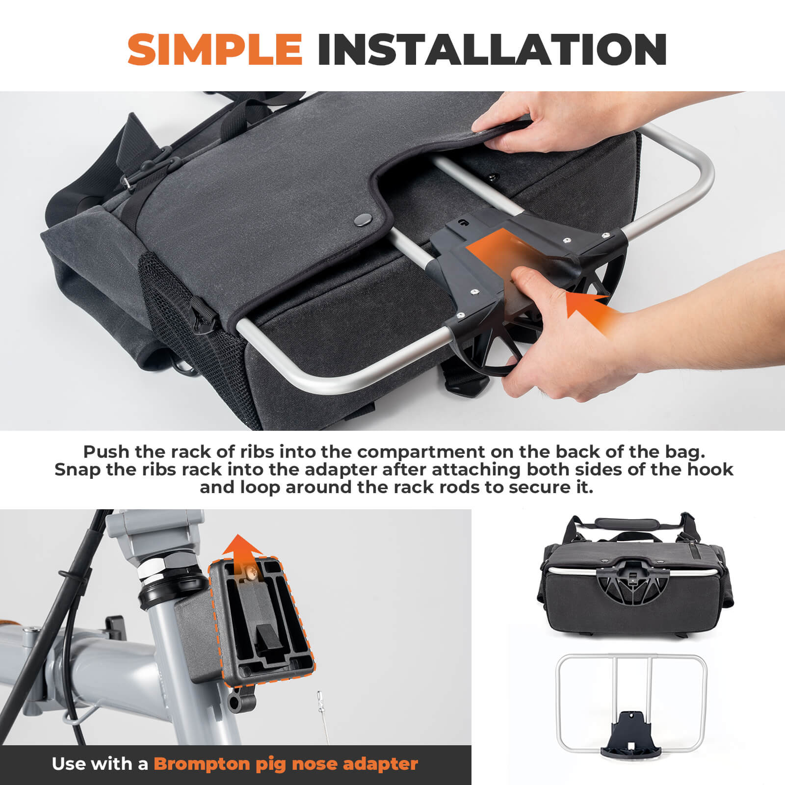 ROCKBROS Folding Bike Handlebar Bag Backpack - H48 | Ultimate Versatile Storage Solution!​