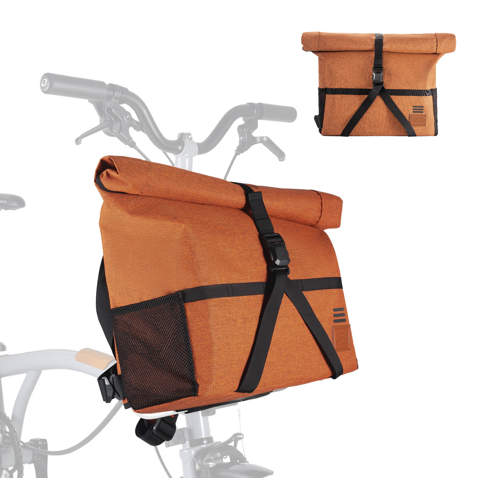 ROCKBROS Folding Bike Handlebar Bag Backpack - H48 | Ultimate Versatile Storage Solution!​ #Color_Orange