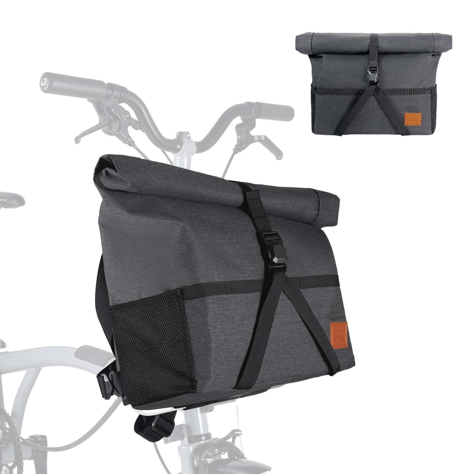 ROCKBROS Folding Bike Handlebar Bag Backpack - H48 | Ultimate Versatile Storage Solution!​ #Color_Black