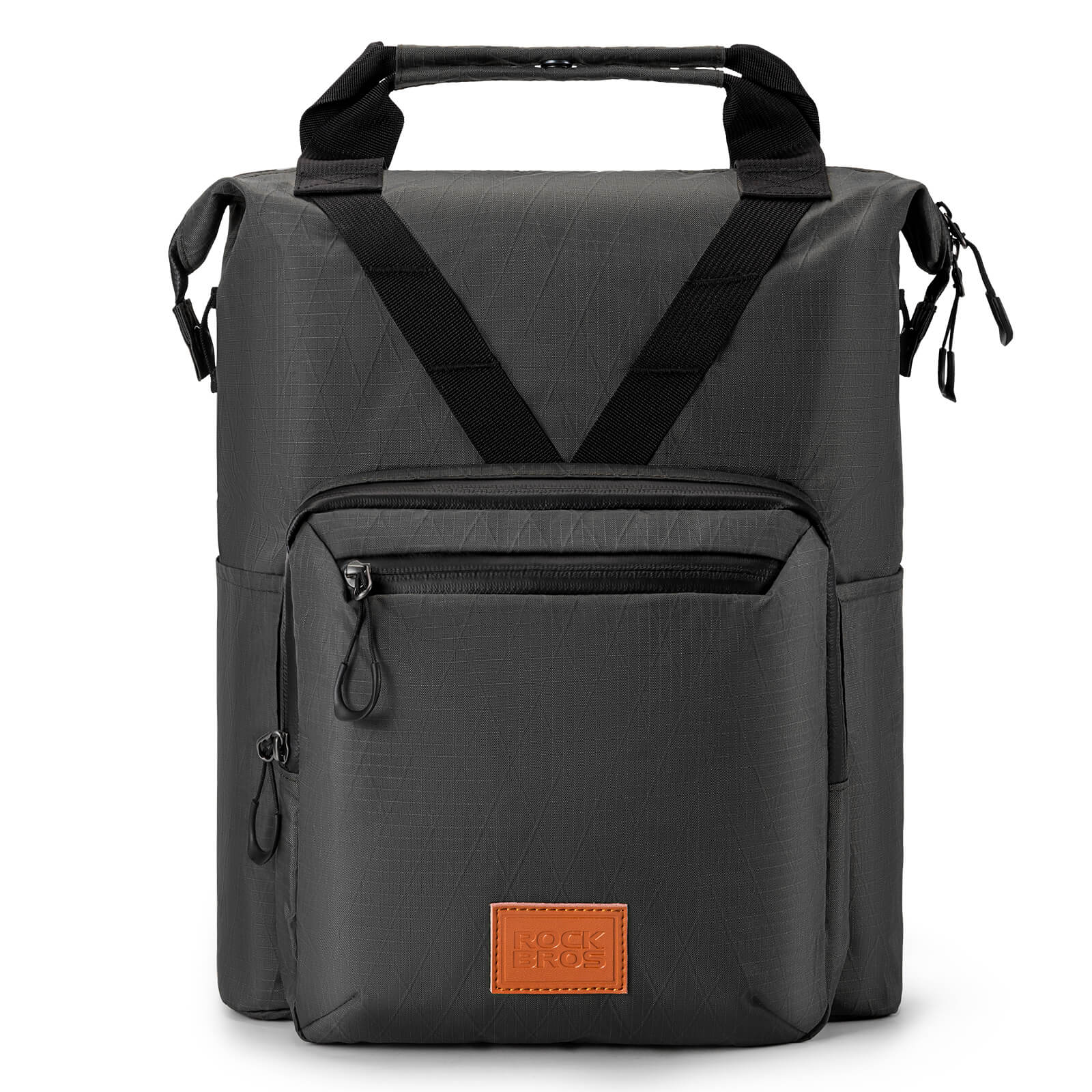 ROCKBROS Folding Bike Handlebar Bag Backpack - H43 – Smart Storage for Every Ride!​ #Color_Black