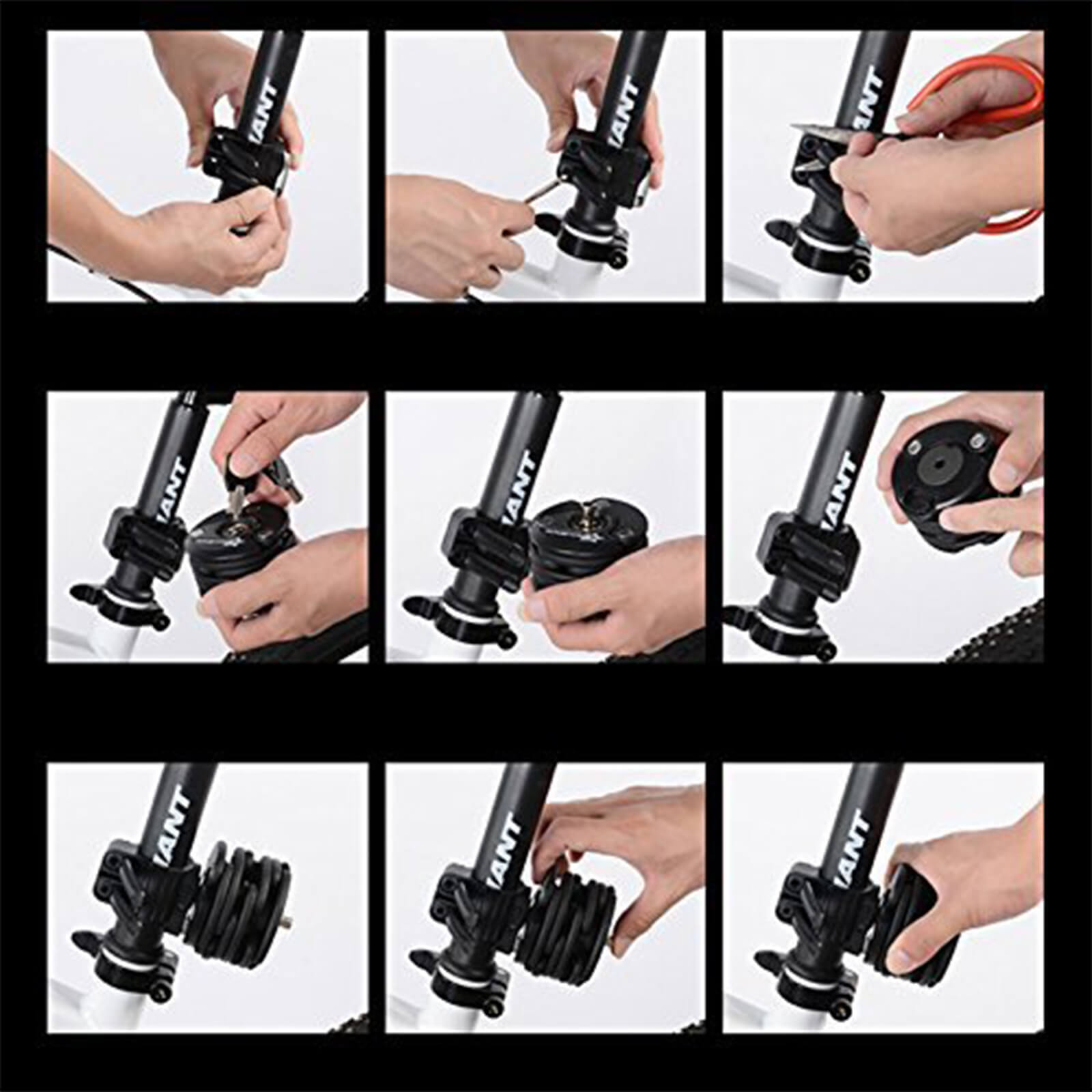 ROCKBROS Folding Bike Lock Anti-theft Alloy Lock with Mounting Bracket #Style_Round