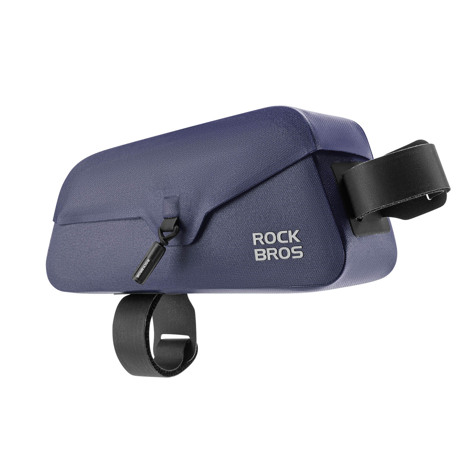 ROCKBROS frame bag with magnetic zipless design, top tube bag, 100% waterproof, 0.6L-0.9L capacity, ideal for cycling storage. #Color_Slate Blue