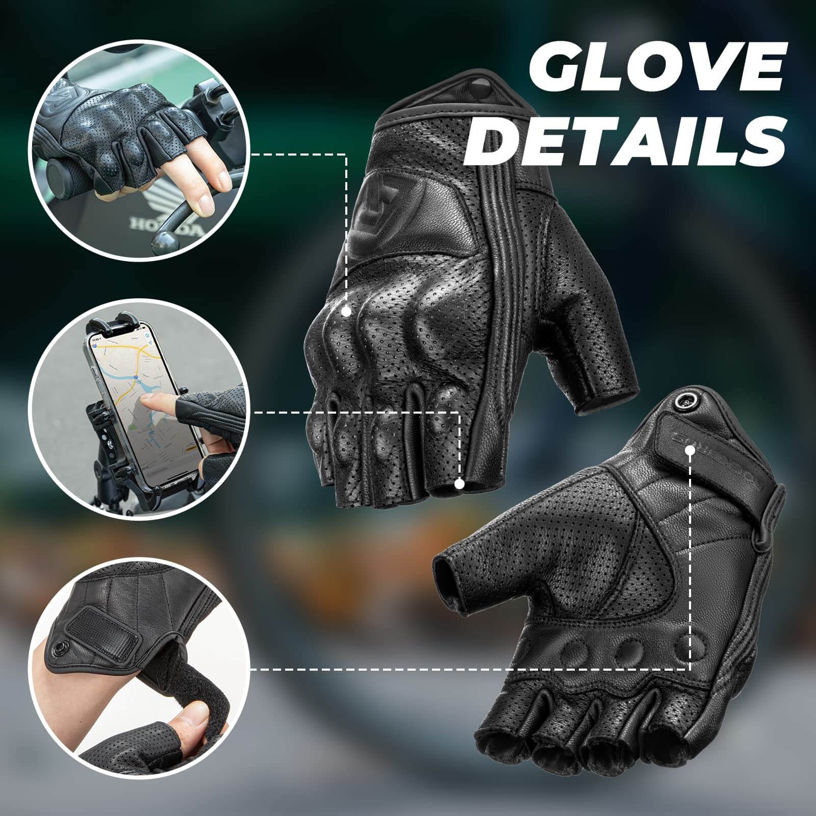 ROCKBROS Half-Finger Gel Padded Cycling Gloves Shock-Absorbing for Men Women