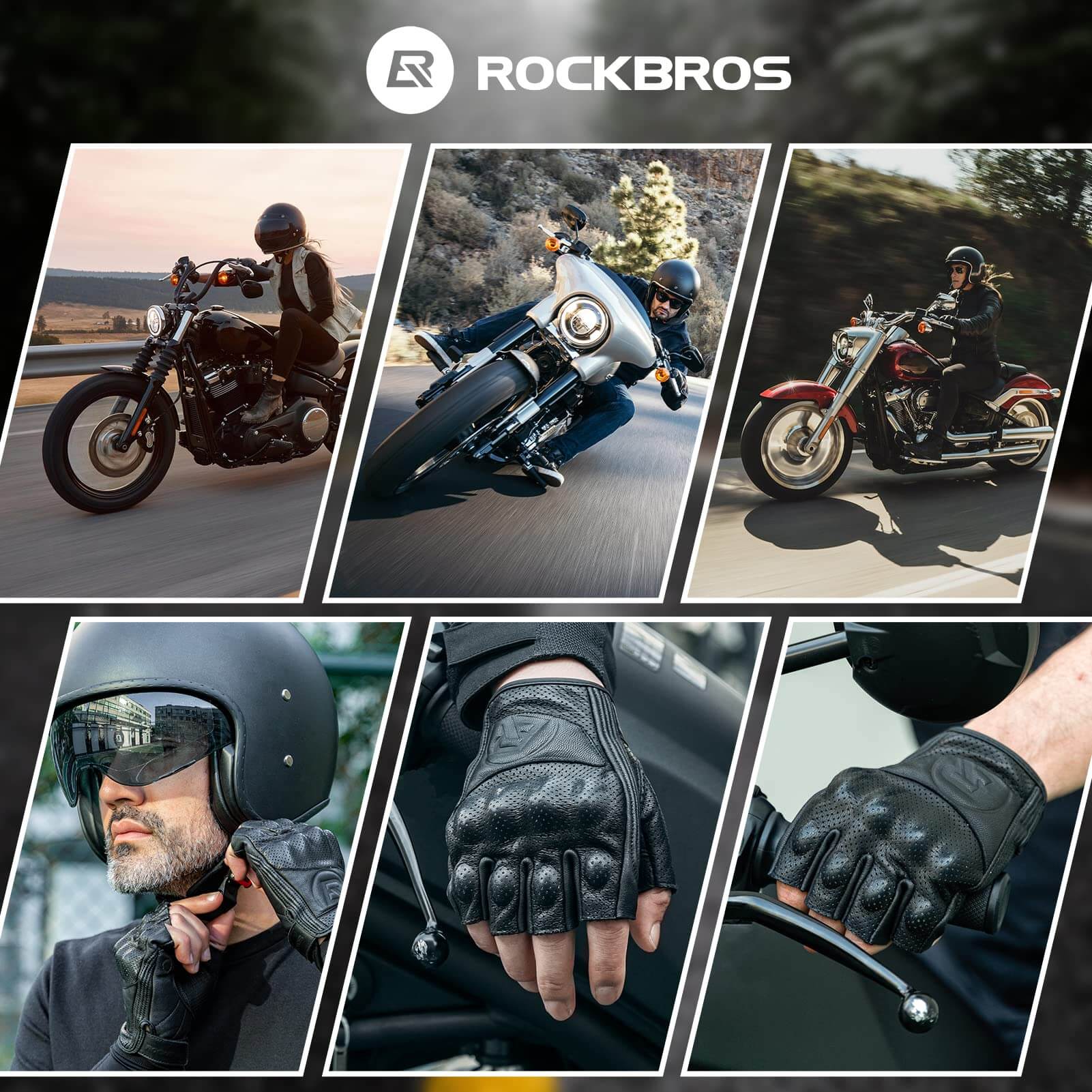 ROCKBROS Half-Finger Gel Padded Cycling Gloves Shock-Absorbing for Men Women