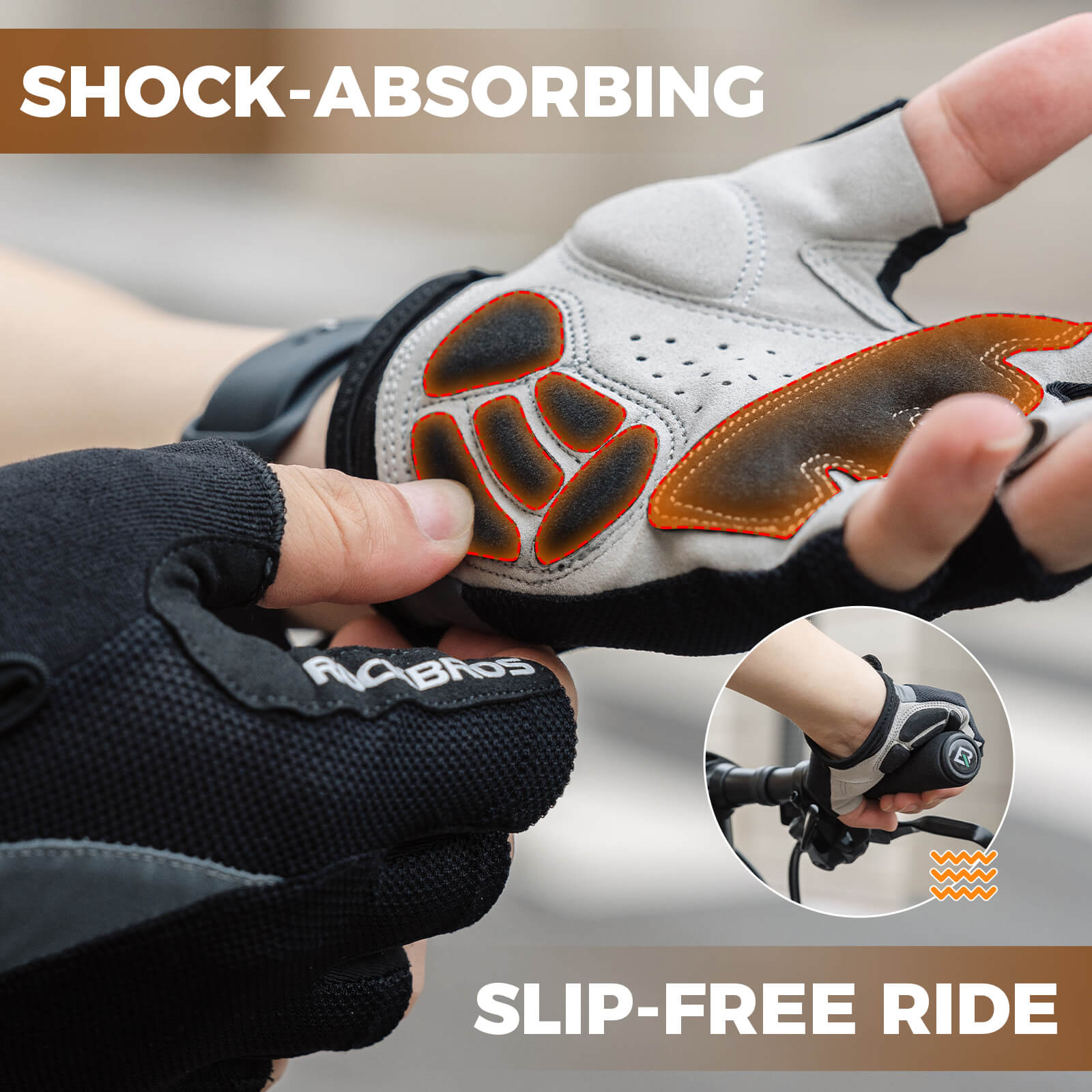 ROCKBROS Half-Finger Gel Padded Cycling Gloves – Grip & Comfort for Summer Rides!