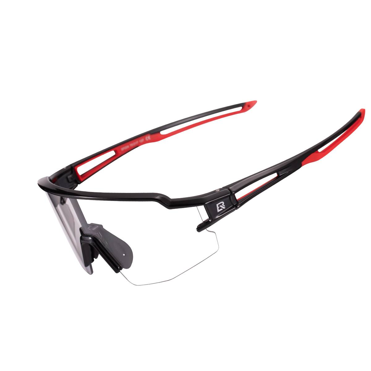 ROCKBROS Half Frame Photochromic Sports Sunglasses Cycling Glasses UV400 #Color_Red