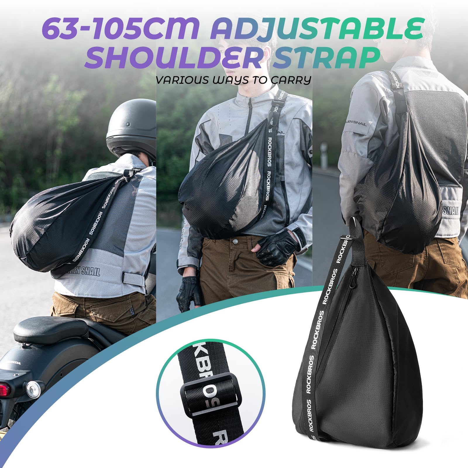 ROCKBROS Helmet Bag for Motorcycles Bicycles Waterproof Backpack 6 7