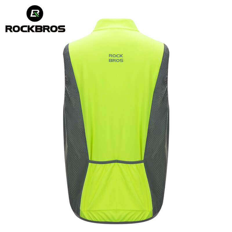 ROCKBROS high-visibility sleeveless cycling vest, reflective running gilet, ideal for outdoor sports and safety