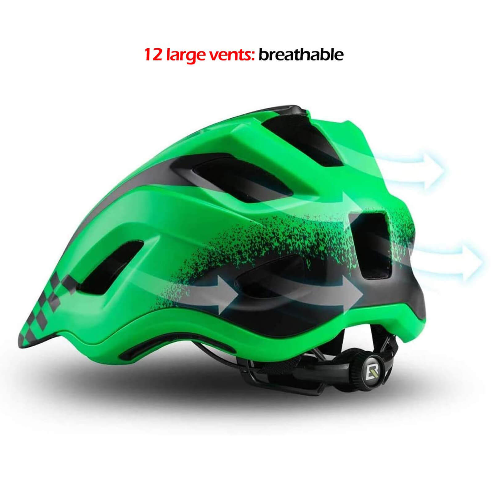 ROCKBROS Kids Full Face Bike Helmet Detachable Chin for MTB BMX Skateboard #Color_Green