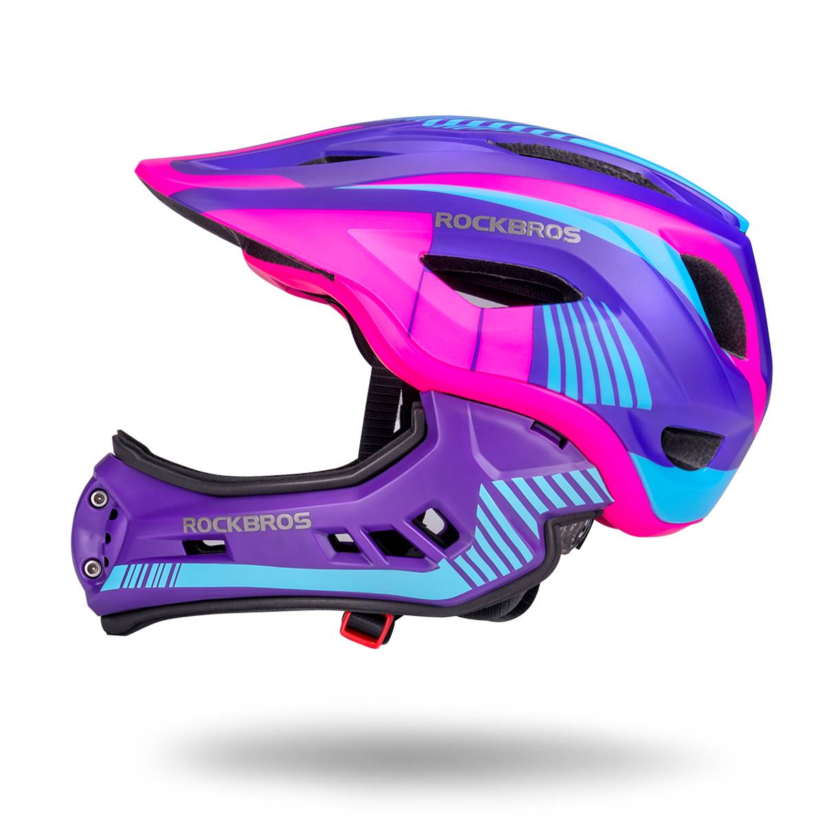 Pink Purple Girls Bike Helmet ROCKBROS Kids Helmet Full Face